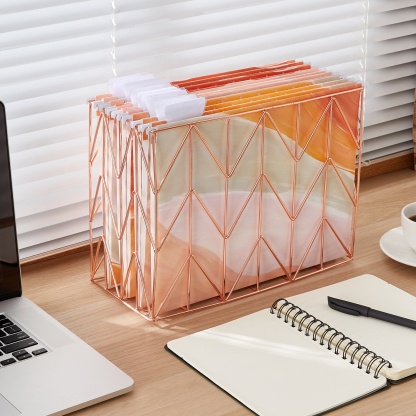 Y YOMA 9 Pack Decorative Hanging File Folders Letter Size Marble Cute Hanging Folder Pretty File Folder Organizer for Filing Cabinet Office Home with 1/5-Cut Adjustable Tabs, 3 Orange Marble