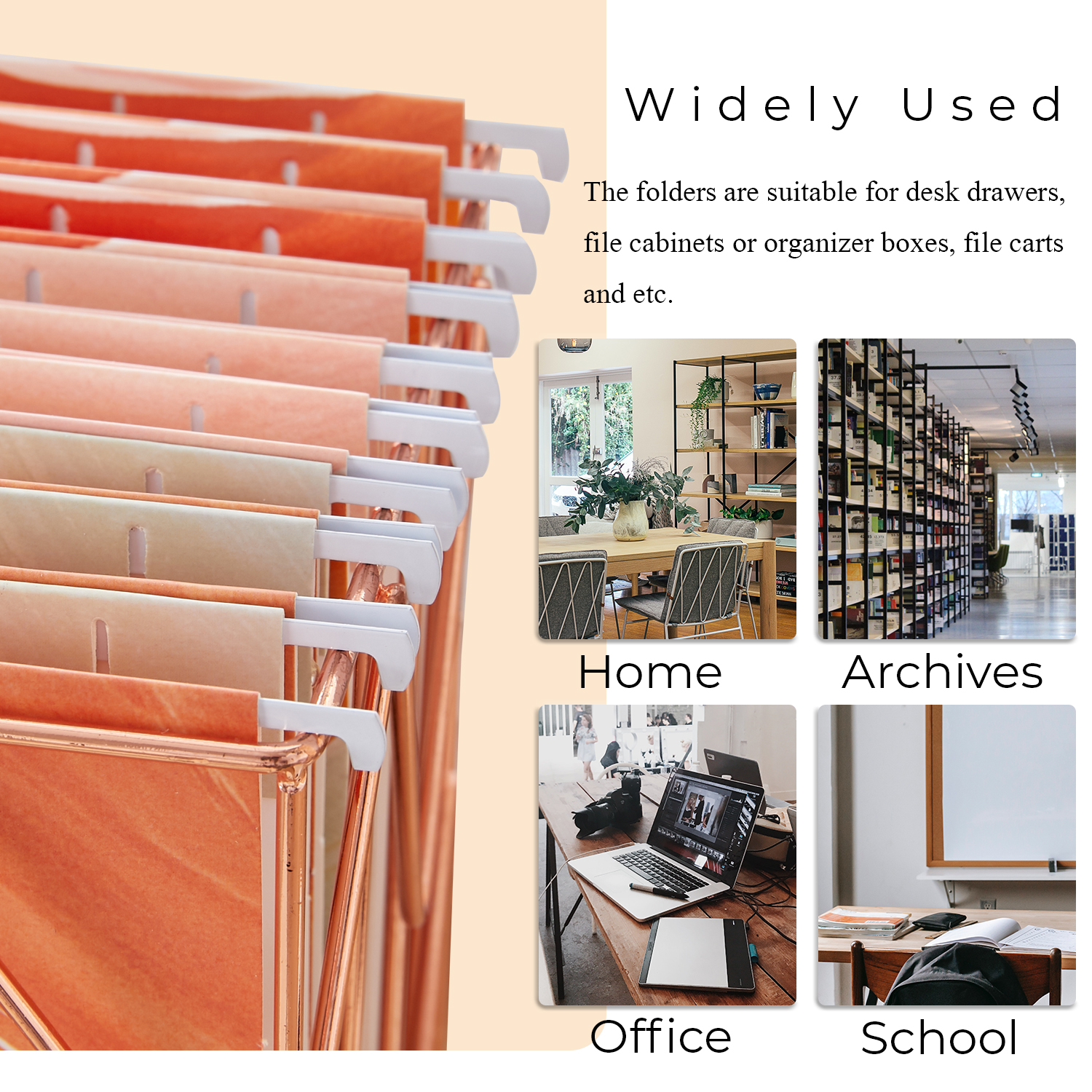 Y YOMA 9 Pack Decorative Hanging File Folders Letter Size Marble Cute Hanging Folder Pretty File Folder Organizer for Filing Cabinet Office Home with 1/5-Cut Adjustable Tabs, 3 Orange Marble