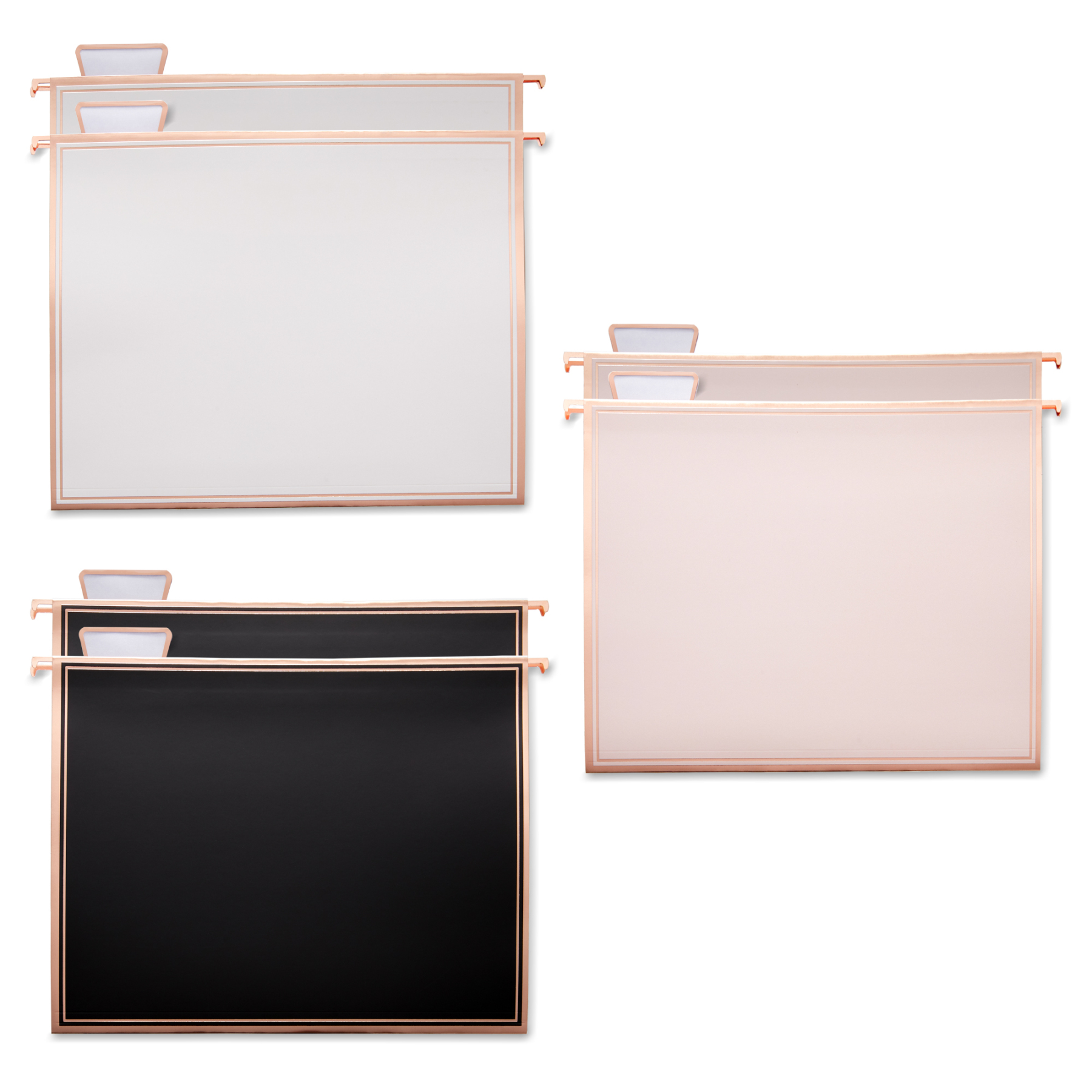 Y YOMA 6 Pack Rose Gold Hanging File Folders with Pocket Letter Size Decorative File Folder Cute Pretty Hanging Folder for Office Home School with 1/5-Cut Adjustable Tabs, Inner Storage Pockets