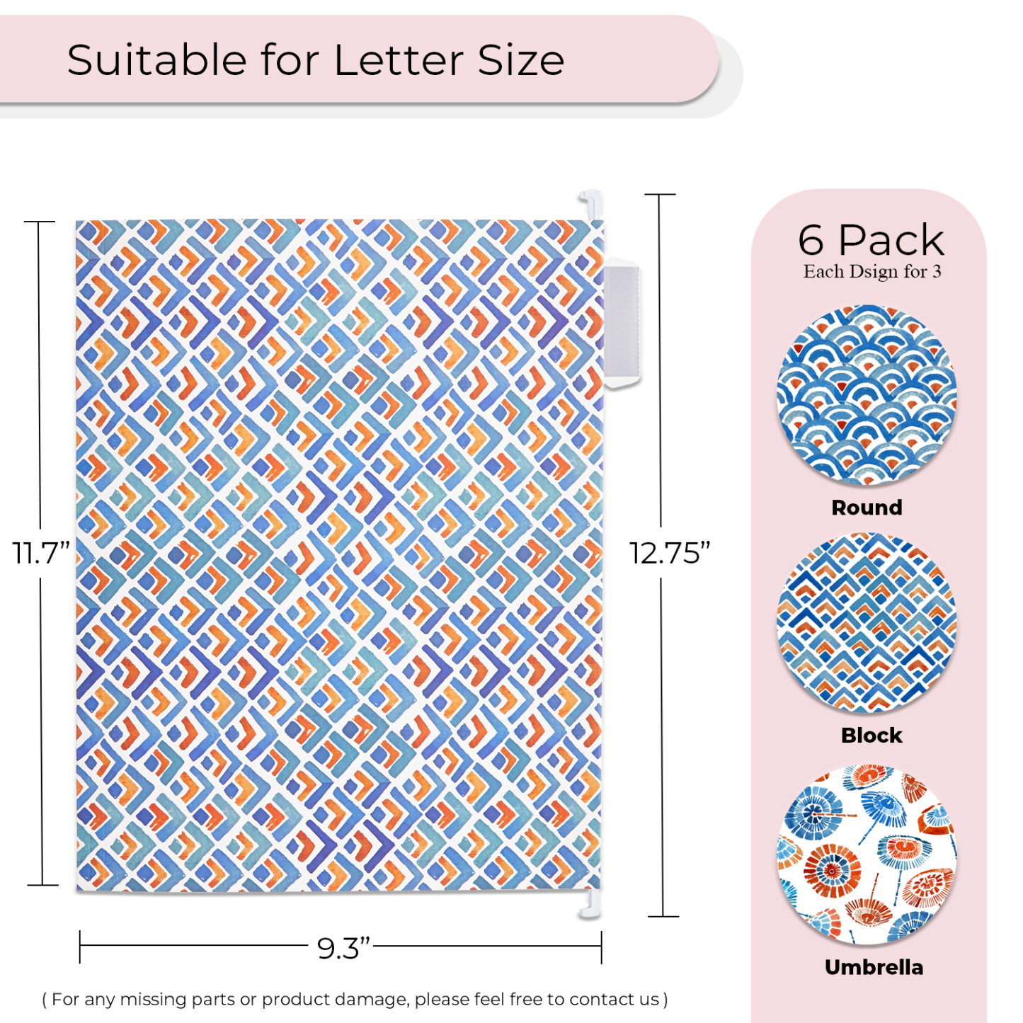 Y YOMA 6 Pack Decorative Hanging File Folders Letter Size Marble Cute Hanging Folder Pretty File Folder Organizer for Filing Cabinet Office Home with 1/5-Cut Adjustable Tabs, 3 Japanese Style