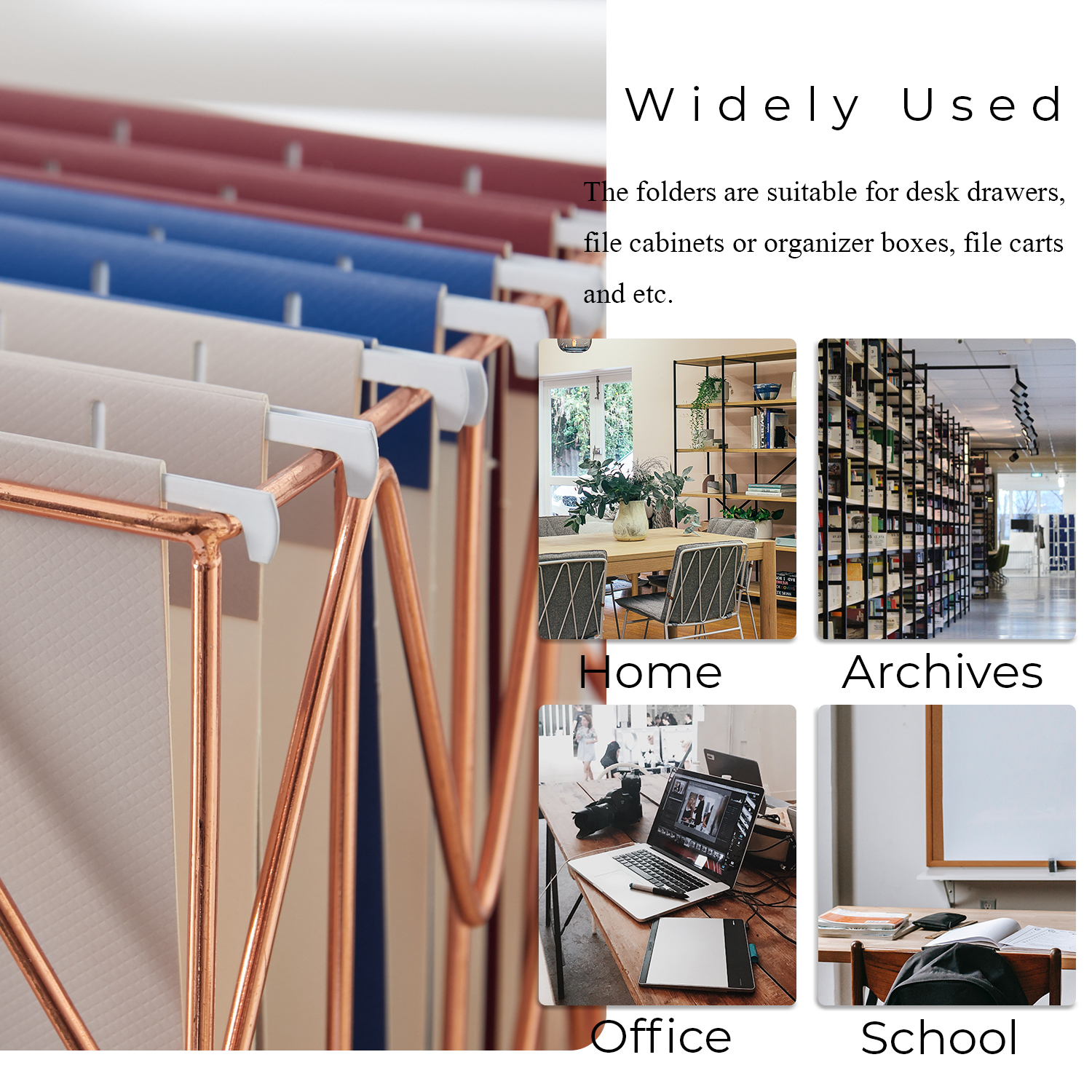 Y YOMA 6 Pack Debossed Hanging File Folders Letter Size Decorative Hanging Folder Pretty File Folder Organizer for Filing Cabinet Office Home with 1/5-Cut Adjustable Tabs, Checkered Steady Color