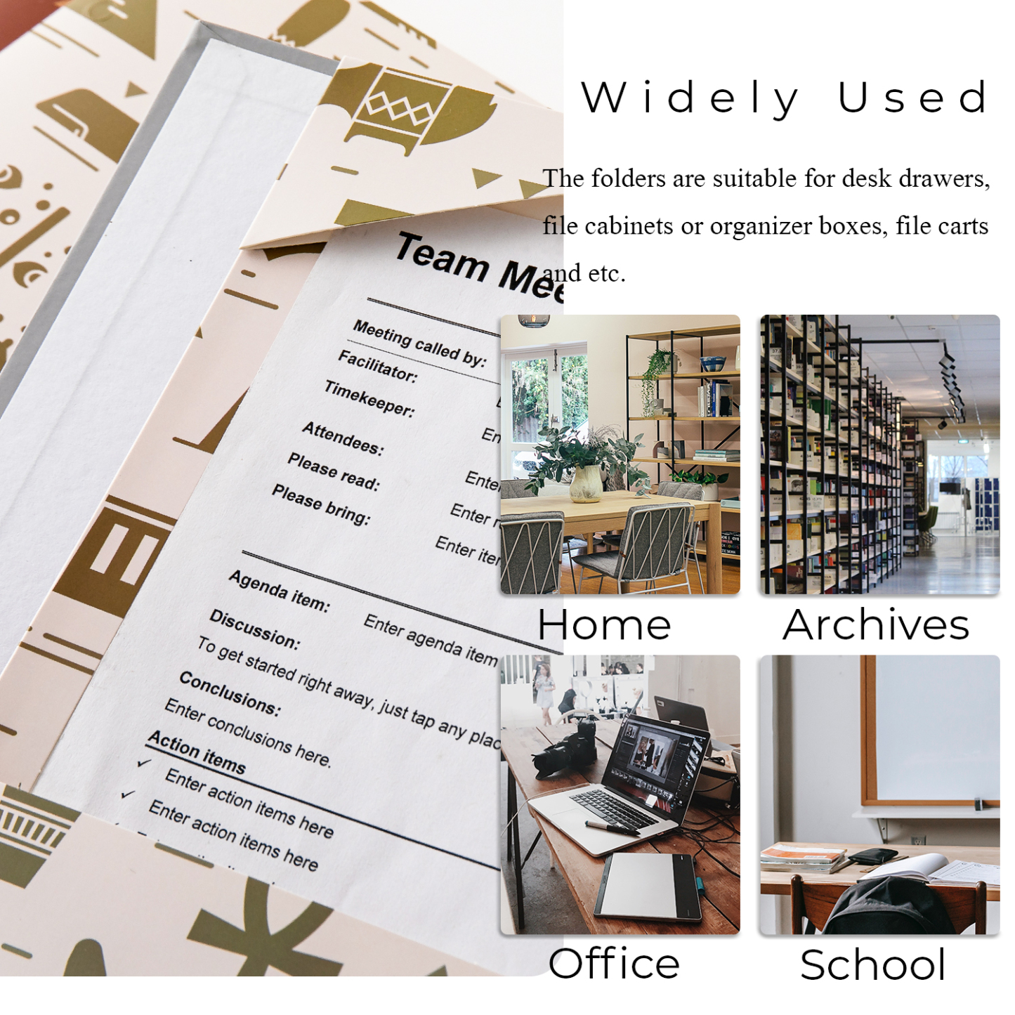 Y YOMA 6 Pack 2 Pocket Folder Letter Size Decorative Binder Folders with Pockets 3 Hole Punch Folder Paper Cute Project Folders Two Pocket 3 Ring File Folder for School Office Home, Egyptian Design