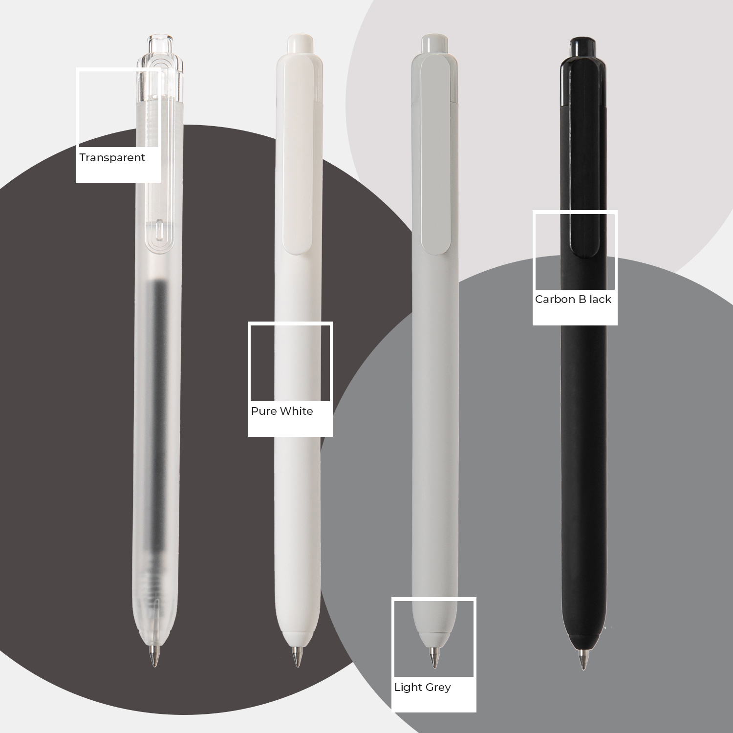 Y YOMA 4 Pcs Fine Point 0.5mm Gel Pen Black Ink Retractable Ballpoint Pen Smooth Writing Quick Dry Gel Pens Cute Aesthetic Pen Pastel Refillable Pen for School Home Office Supplies, Ash Grey