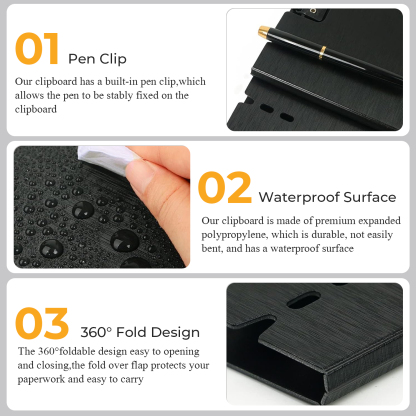 Y YOMA 2 Pack Plastic Clipboard Folder with Low Profile Clip for A4 Letter Size Sheet 360 Degree Flip Writing Pad Profile Clip File Folder for Office School Business Classroom Nurse Outdoor, Pink