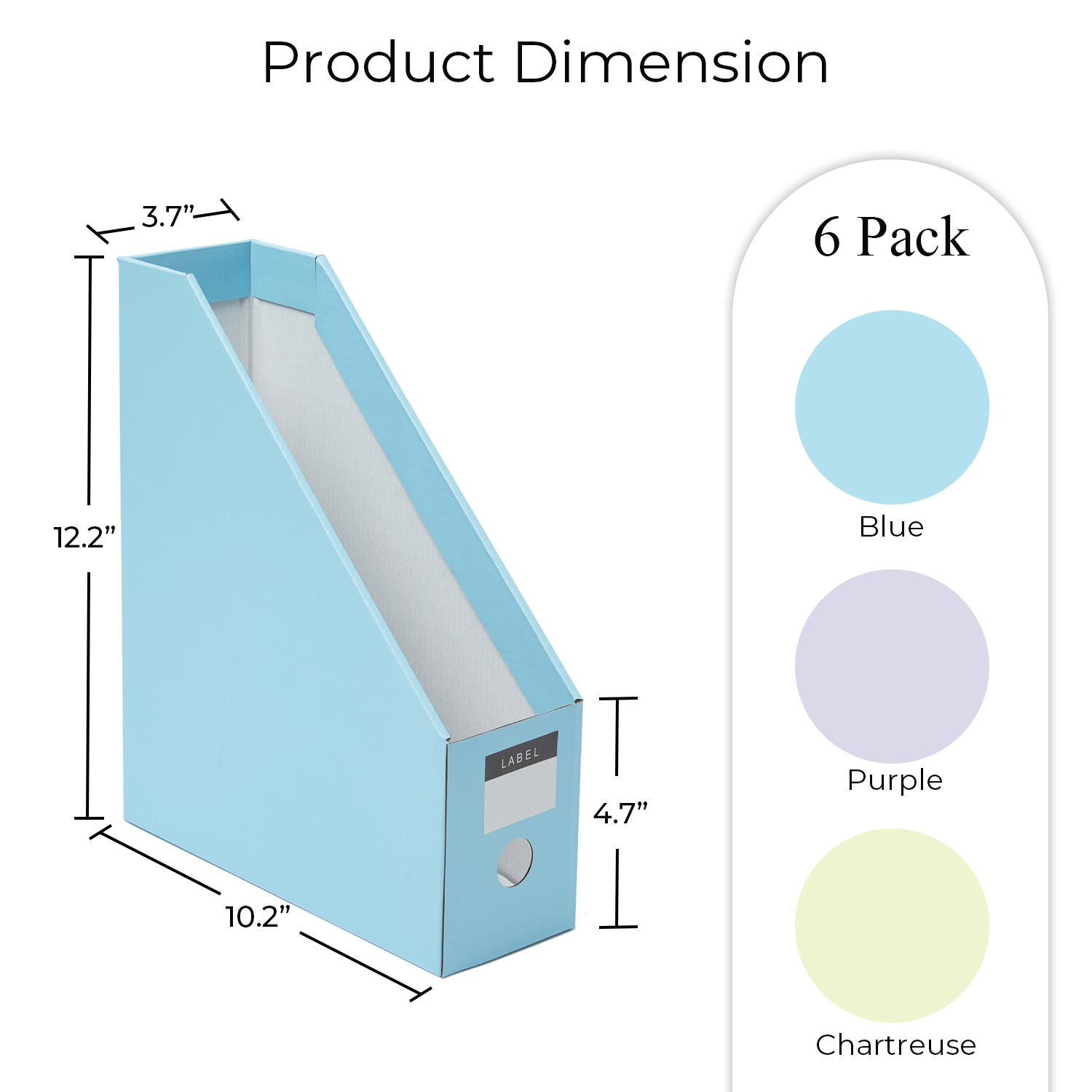 Y YOMA 6 Pack Cardboard Magazine File Holder Collapsible Magazine Holder with Labels Colored Magazine Storage Box for Desktop Shelves Document Storage Box Easy to Assemble, Pastel Design
