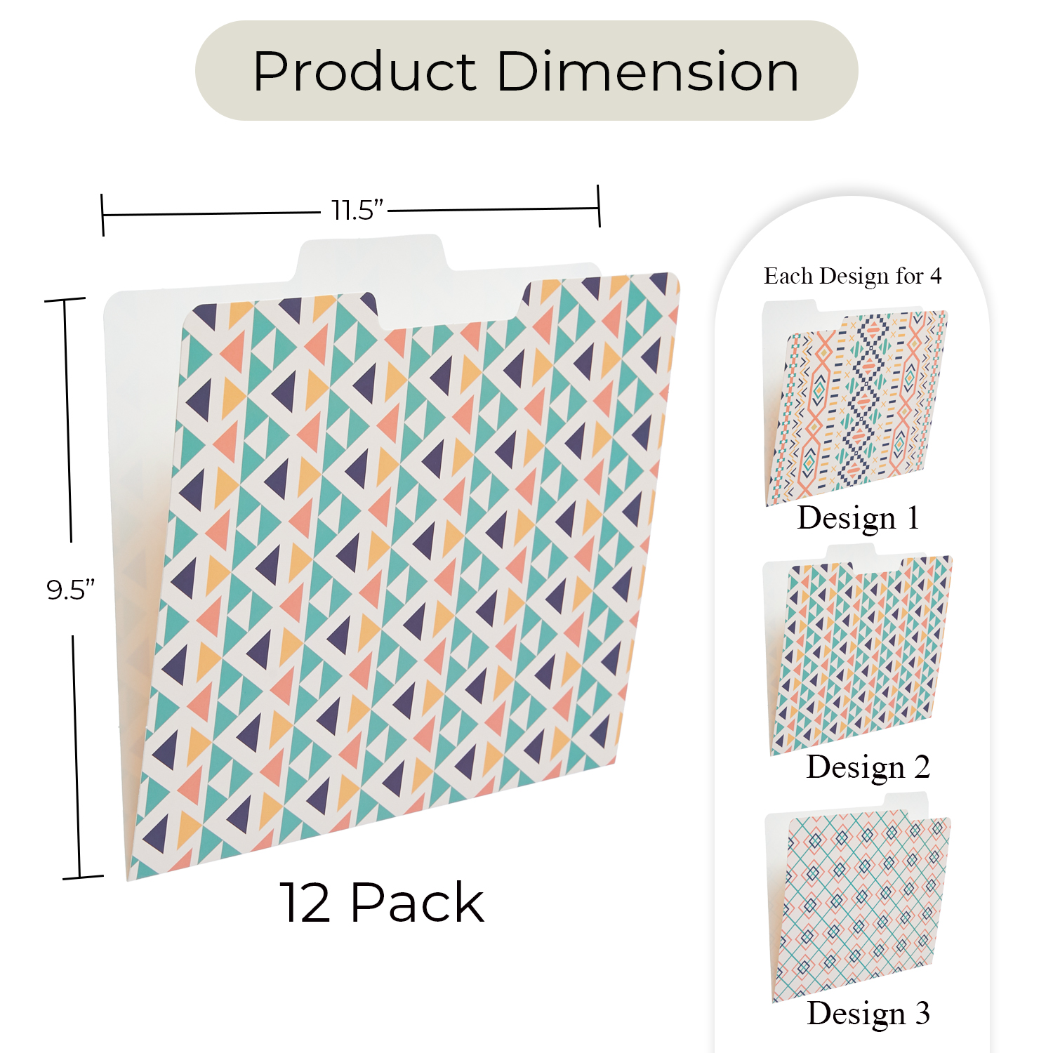 Y YOMA 12 Pack Decorative File Folders Letter Size File Folder with 1/3-Cut Tab Cute Pretty Colored Heavyweight Filing Folder File Organizers for Office School Home Desktop, Indian Style