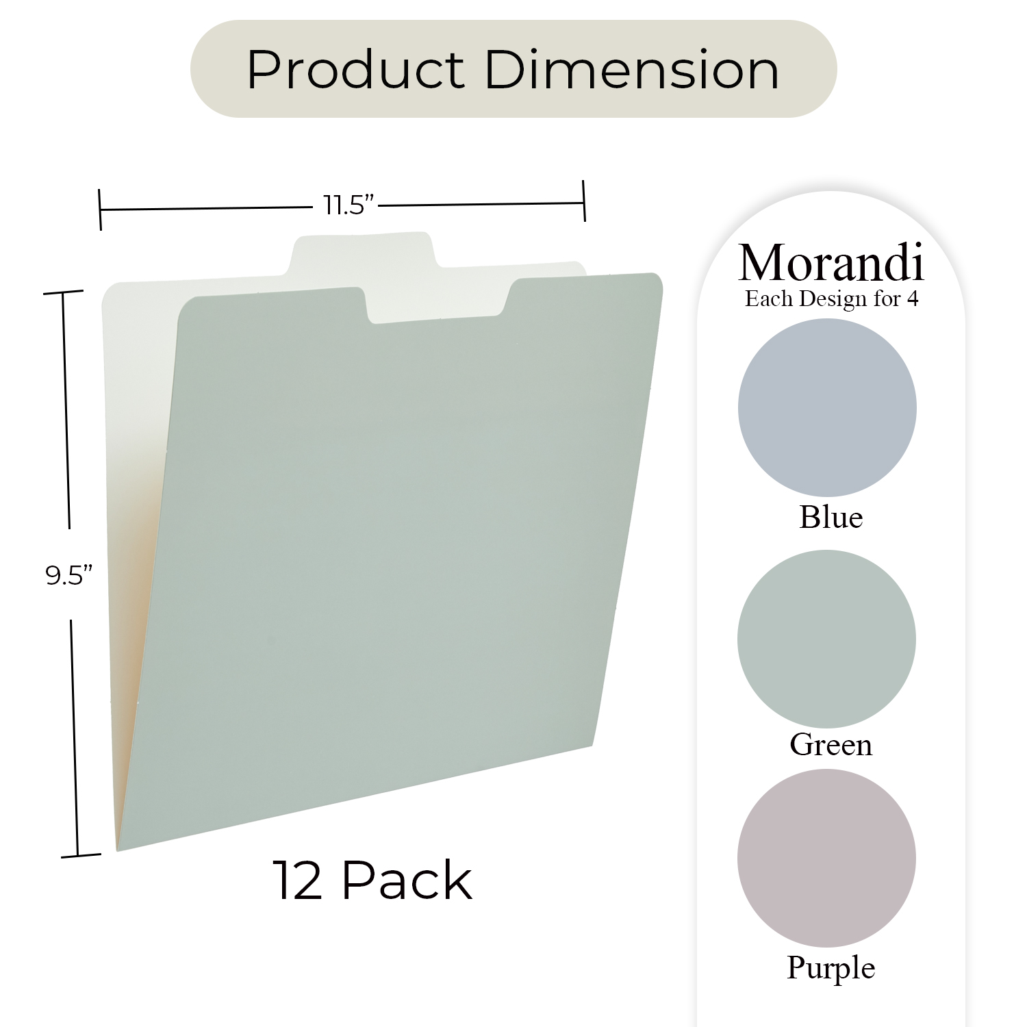 Y YOMA 12 Pack Colored File Folders Letter Size Decorative File Folder with 1/3-Cut Tab Cute Pretty Colored Heavyweight Filing Folder File Organizers for Office School Home Desktop, Morandi Color