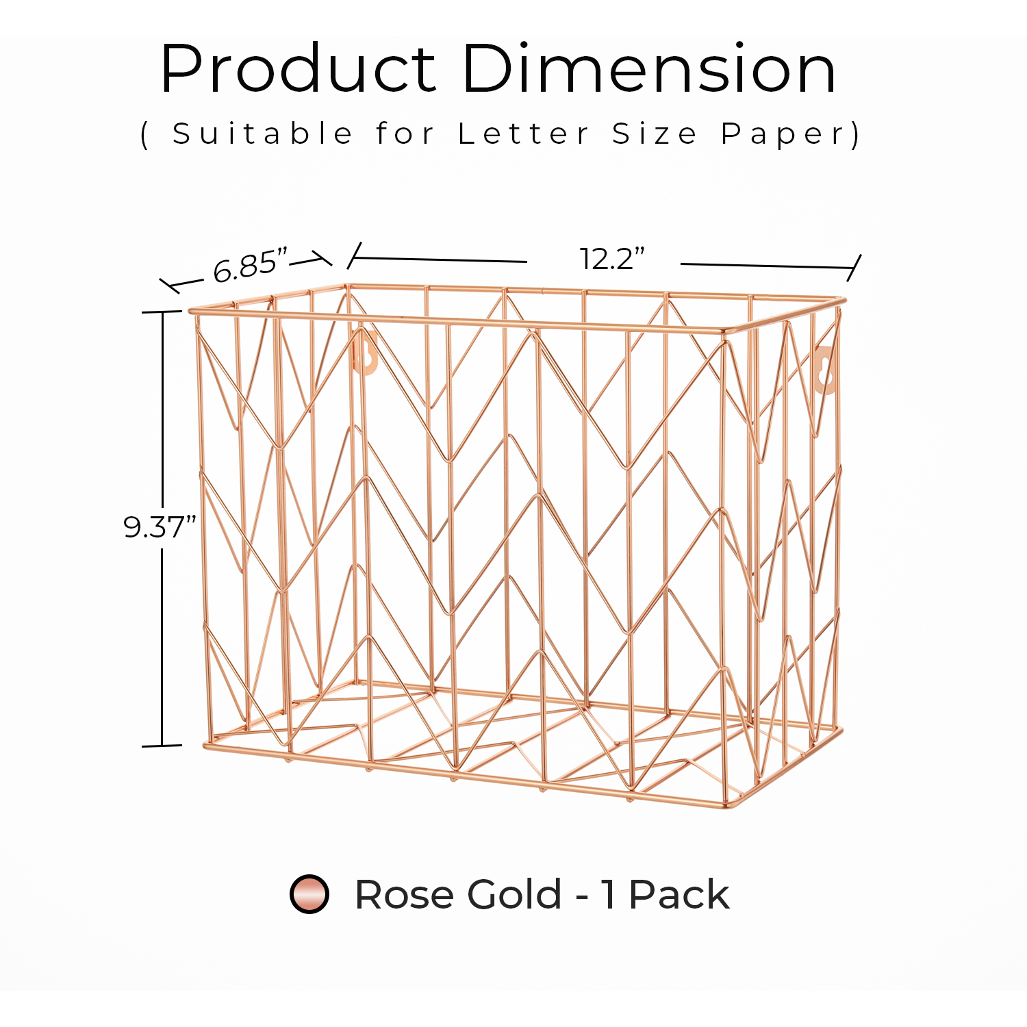 Y YOMA Rose Gold Desk Organizer for Letter Size Hanging File Folder 7 Pcs Folder Organizer Pen Holder Phone Holder Clip Holder Sticky Note Holder Business Card Holder Clip Kit, Wire Metal