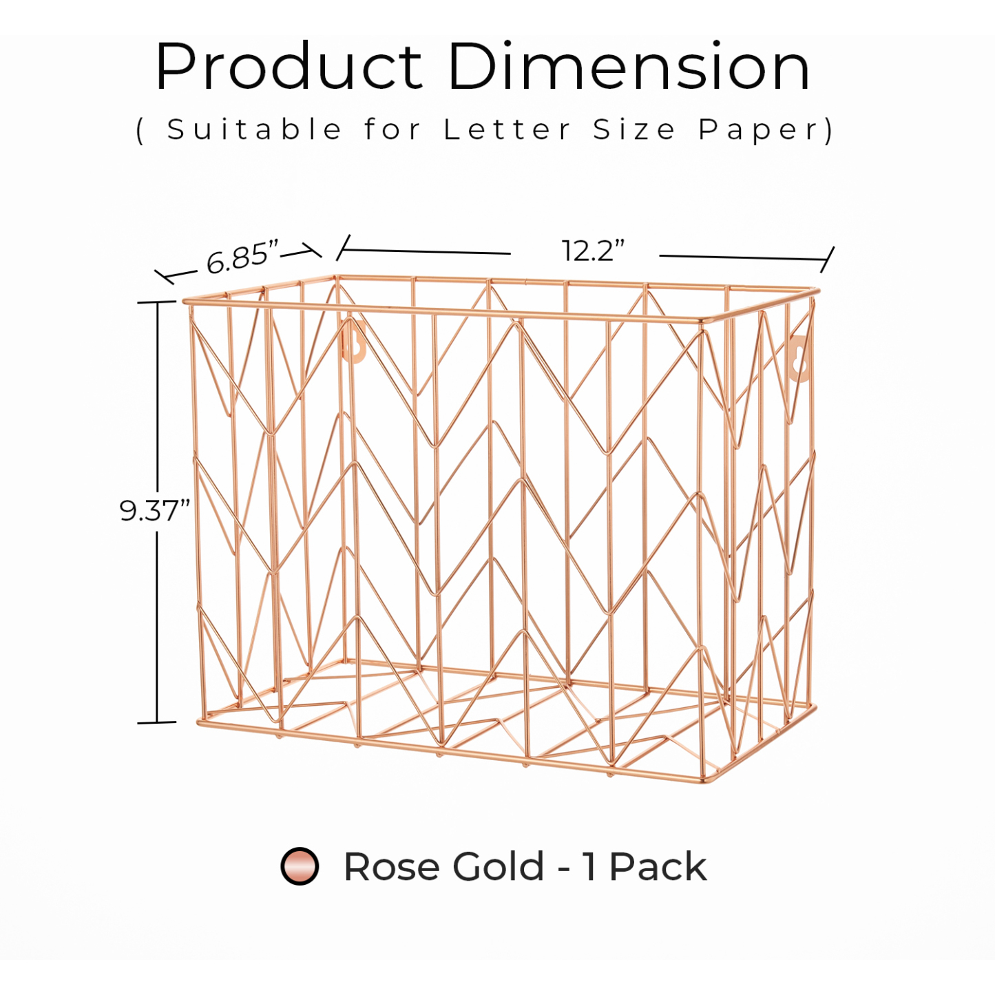 Y YOMA Rose Gold Desk Organizer for Letter Size Hanging File Folder 7 Pcs Folder Organizer Pen Holder Phone Holder Clip Holder Sticky Note Holder Business Card Holder Clip Kit, Wire Metal