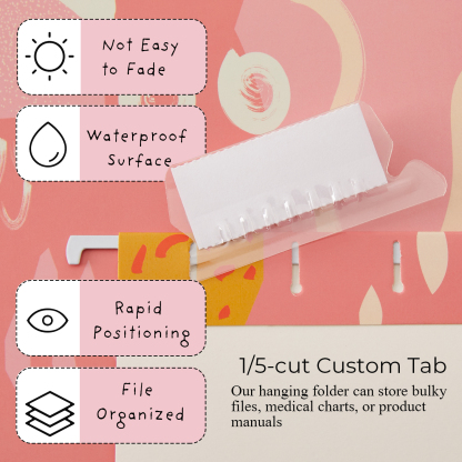 Y YOMA 9 Pack Decorative Hanging File Folders Letter Size Marble Cute Hanging Folder Pretty File Folder Organizer for Filing Cabinet Office Home with 1/5-Cut Adjustable Tabs, Graffiti Design