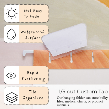 Y YOMA 9 Pack Decorative Hanging File Folders Letter Size Marble Cute Hanging Folder Pretty File Folder Organizer for Filing Cabinet Office Home with 1/5-Cut Adjustable Tabs, 3 Orange Marble