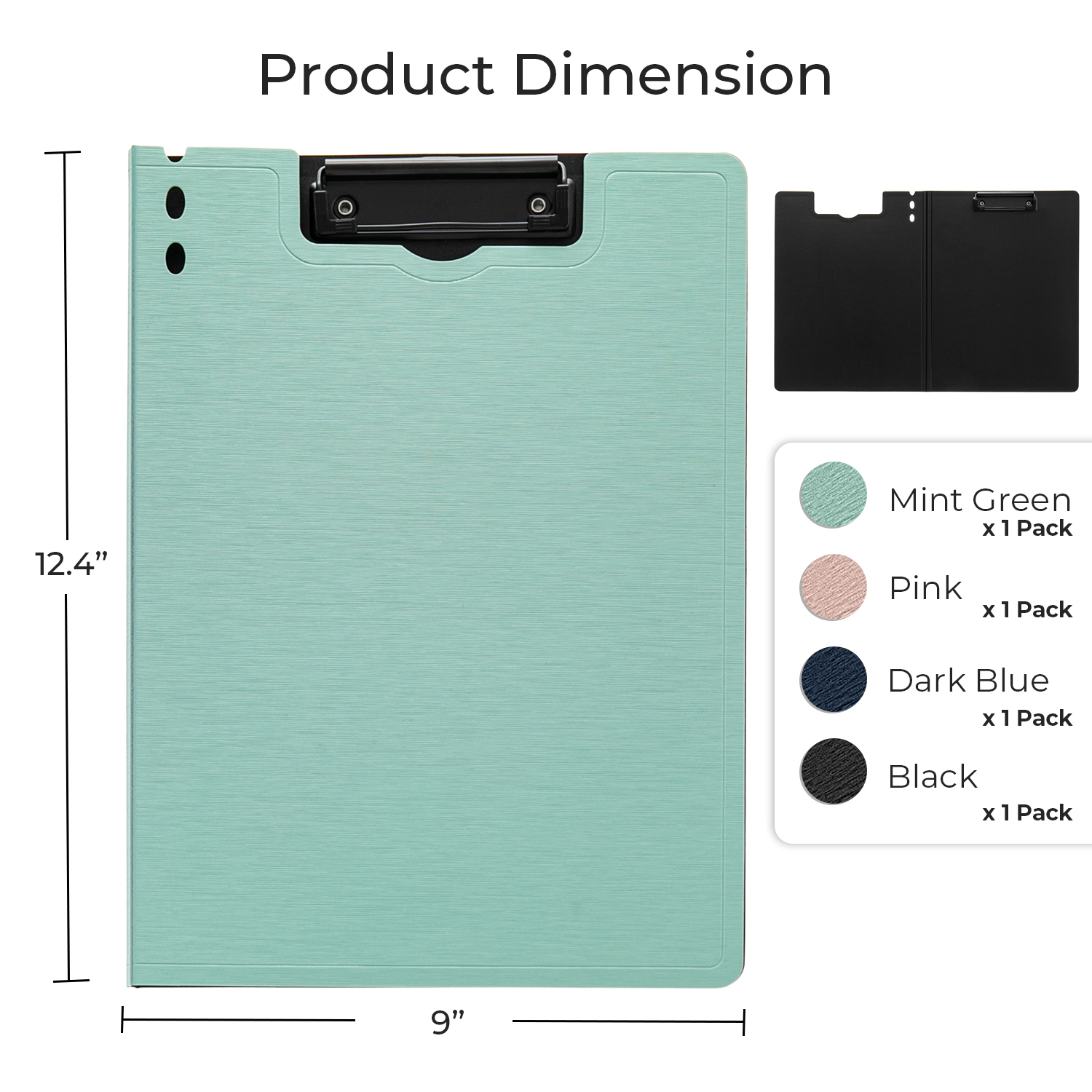 Y YOMA 4 Pack Plastic Clipboard Folder with Low Profile Clip for A4 Letter Size Sheet 360 Degree Flip Writing Pad Profile Clip File Folder for Office School Business Outdoor, Assorted Color