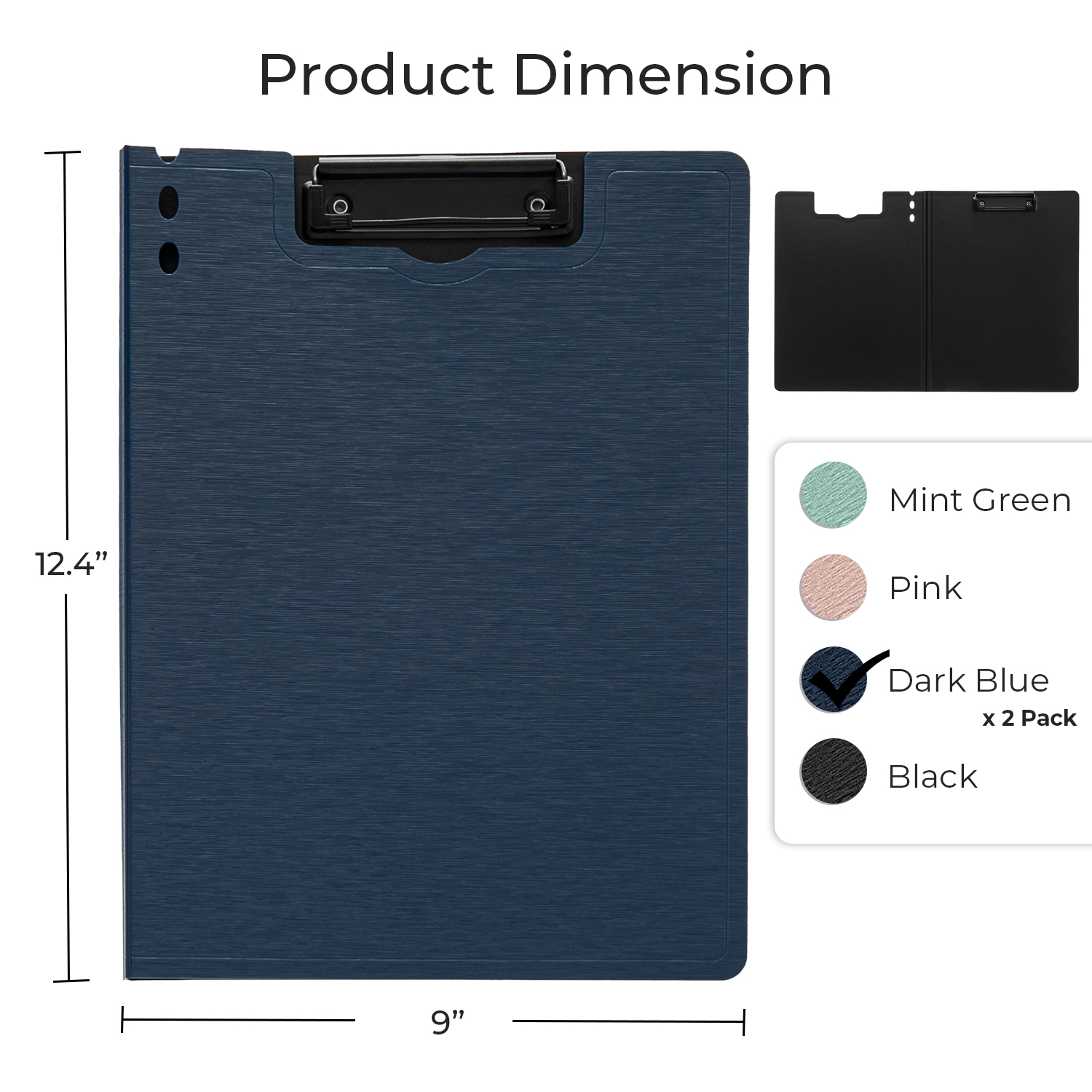 Y YOMA 2 Pack Plastic Clipboard Folder with Low Profile Clip for A4 Letter Size Sheet 360 Degree Flip Writing Pad Profile Clip File Folder for Office School Business Classroom Nurse Outdoor, Pink