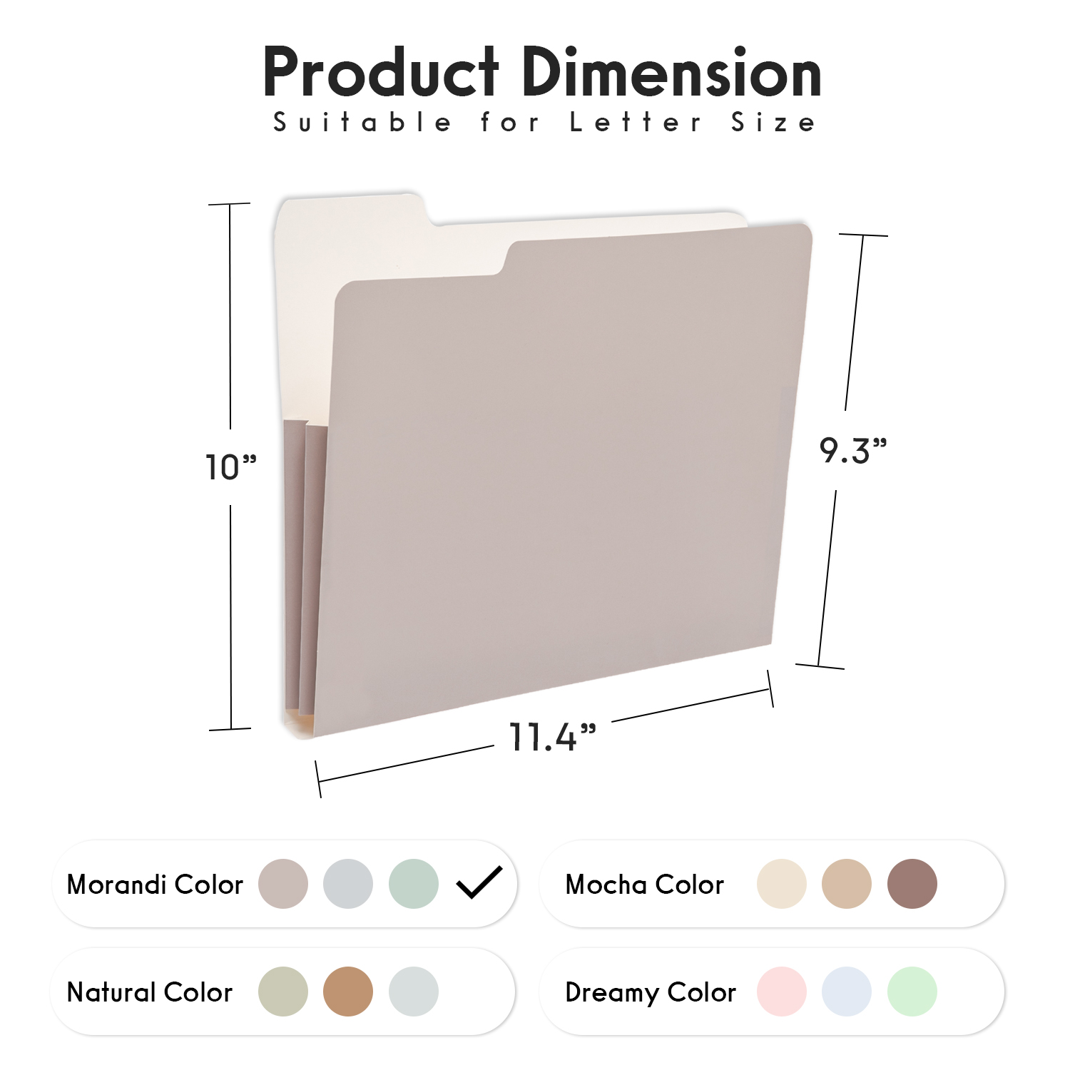 Y YOMA 6 Pack Extra Capacity File Folders Letter Size Accordion Decorative File Folder Cute Pretty Colored Filing Folder File Organizers for Office School Home Desktop with 1/3-Cut Tab, Morandi Color