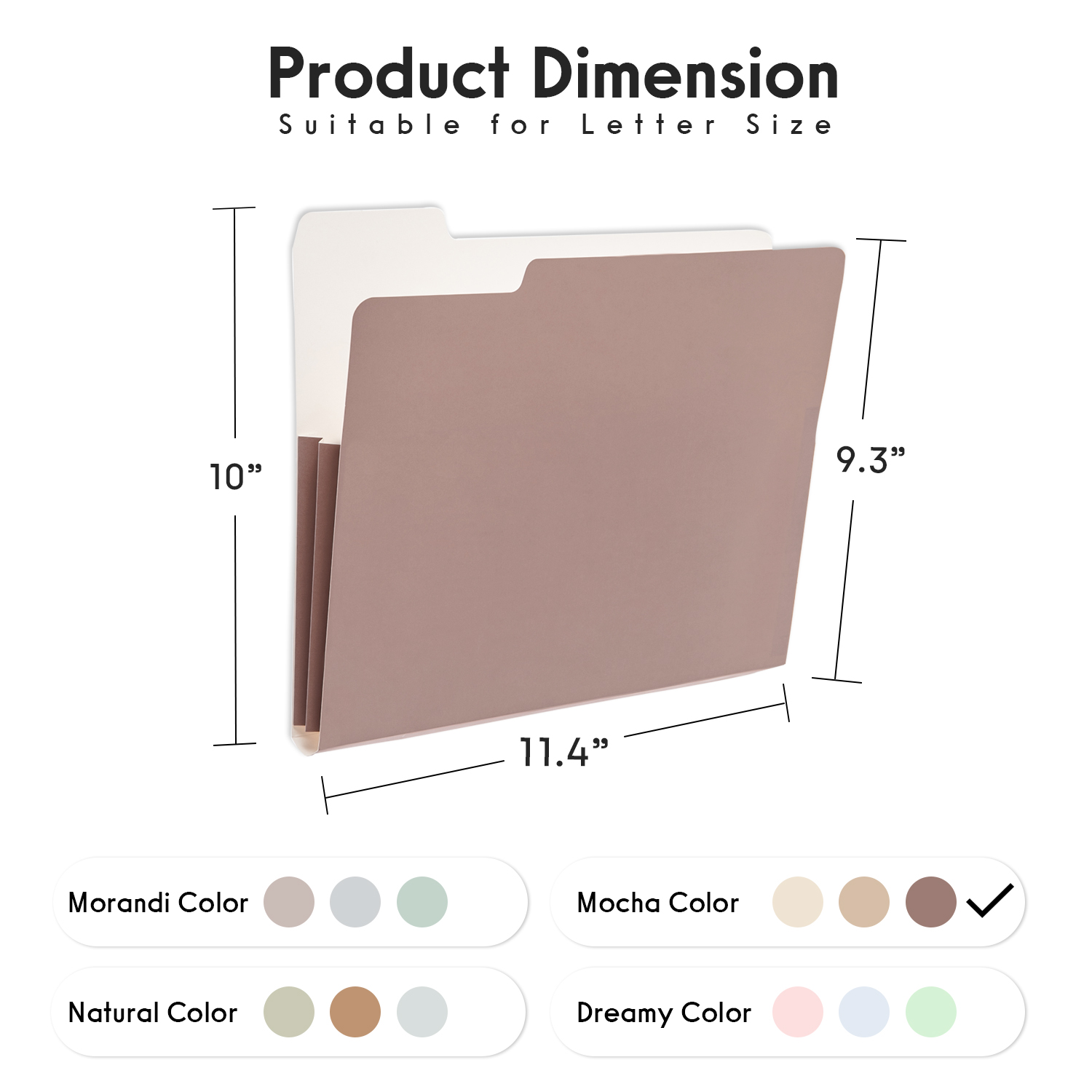 Y YOMA 6 Pack Extra Capacity File Folders Letter Size Accordion Decorative File Folder Cute Pretty Colored Filing Folder File Organizers for Office School Home Desktop with 1/3-Cut Tab, Mocha Color