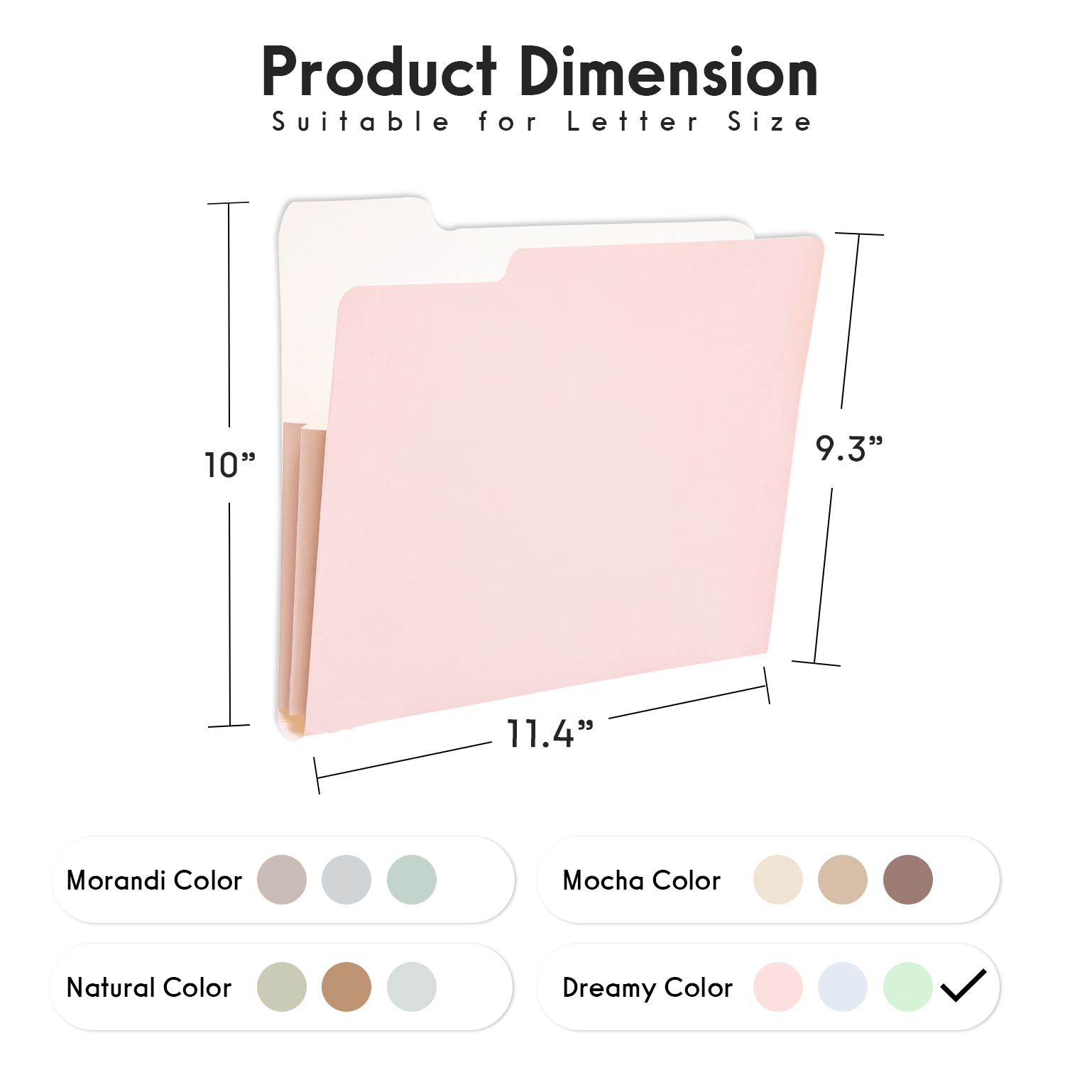 Y YOMA 6 Pack Extra Capacity File Folders Letter Size Accordion Decorative File Folder Cute Pretty Colored Filing Folder File Organizers for Office School Home Desktop with 1/3-Cut Tab, Dreamy Color