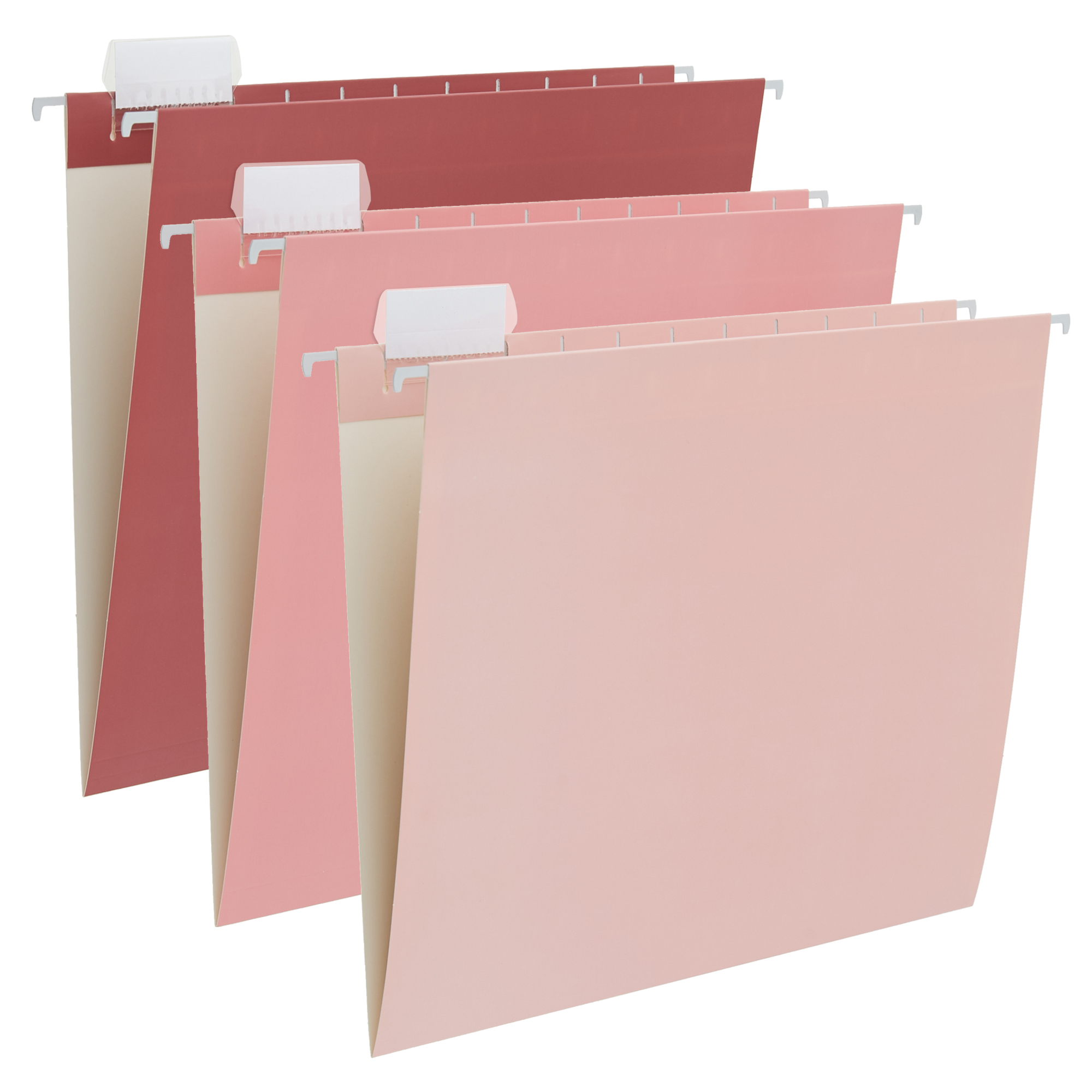 Y YOMA 6 Pack Gradient Hanging File Folders Letter Size Decorative Hanging Folder Pretty File Folder Organizer for Filing Cabinet Office Home with 1/5-Cut Adjustable Tabs, Cute Pink
