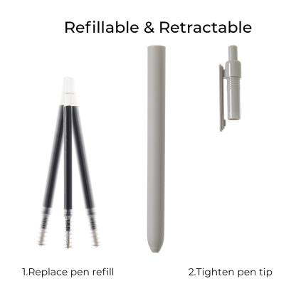 Y YOMA 4 Pcs Fine Point 0.5mm Gel Pen Black Ink Retractable Ballpoint Pen Smooth Writing Quick Dry Gel Pens Cute Aesthetic Pen Pastel Refillable Pen for School Home Office Supplies, Ash Grey