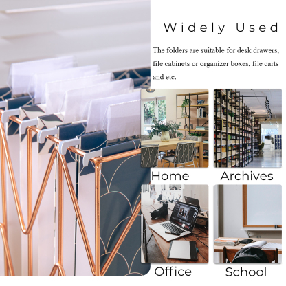 Y YOMA 6 Pack Decorative Hanging File Folders Letter Size Marble Cute Hanging Folder Pretty File Folder Organizer for Filing Cabinet Office Home with 1/5-Cut Adjustable Tabs, 3 Ocean Lines