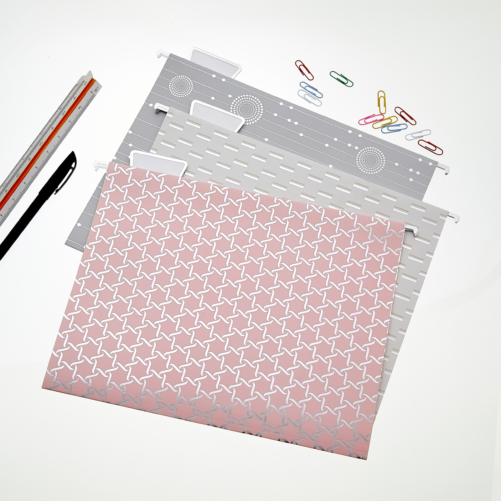 Y YOMA 12 Pack Decorative Hanging File Folders Letter Size File Folder Cute Pretty Hanging Folder Organizer for Filing Cabinet Office Home Desktop with 1/5-Cut Adjustable Tabs, 3 Silver Foil Design