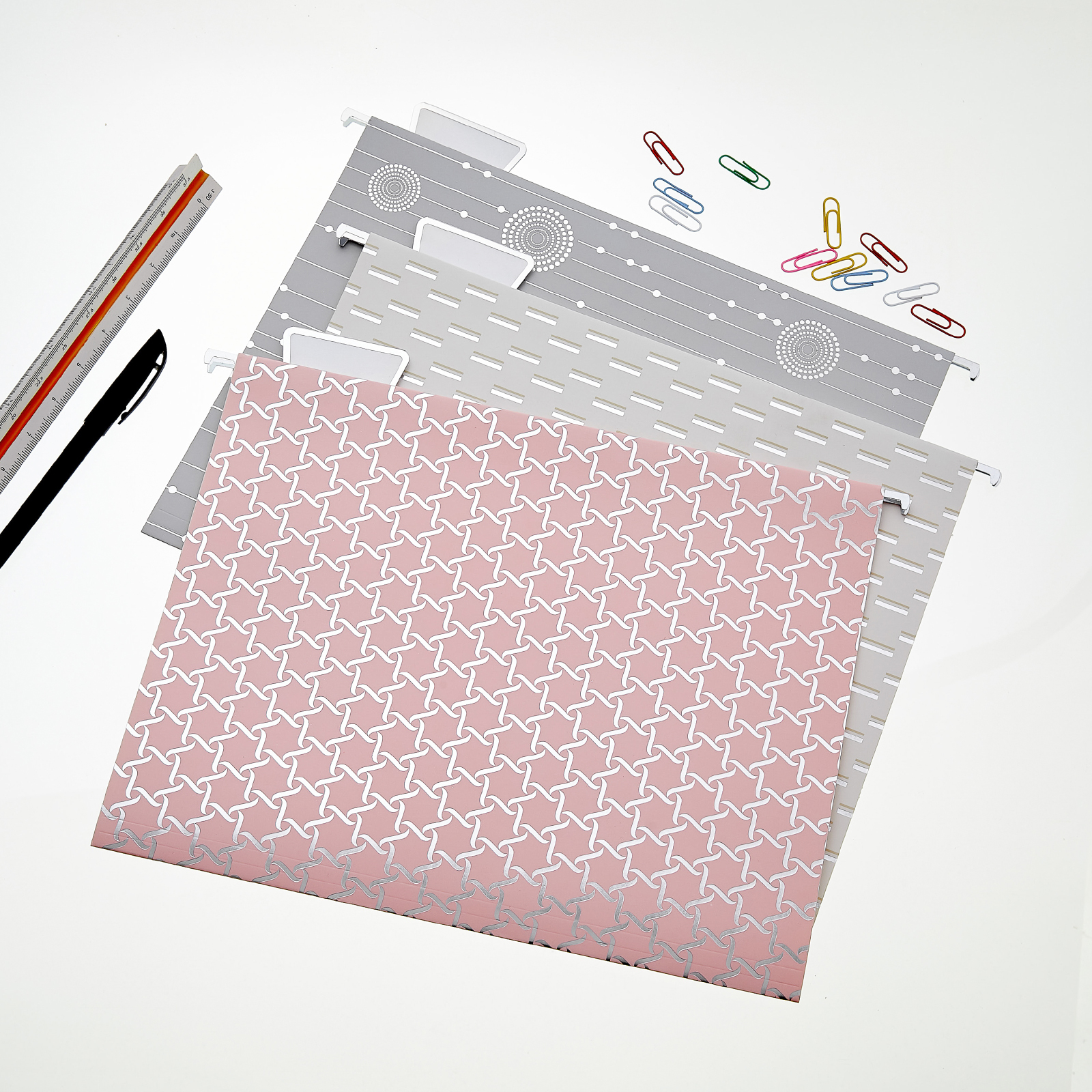 Y YOMA 12 Pack Decorative Hanging File Folders Letter Size File Folder Cute Pretty Hanging Folder Organizer for Filing Cabinet Office Home Desktop with 1/5-Cut Adjustable Tabs, 3 Silver Foil Design