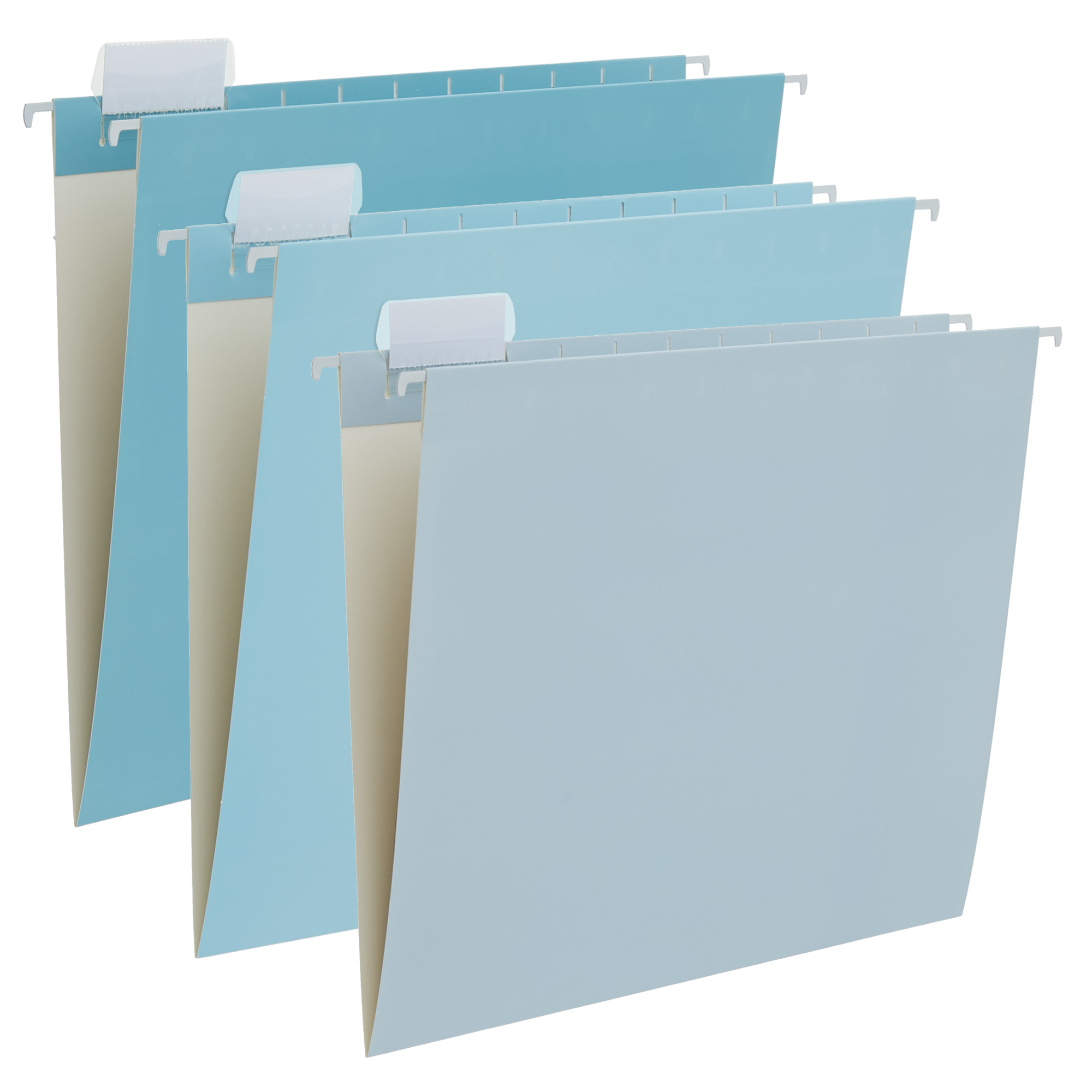 Y YOMA 6 Pack Gradient Hanging File Folders Letter Size Decorative Hanging Folder Pretty File Folder Organizer for Filing Cabinet Office Home with 1/5-Cut Adjustable Tabs, Lake Blue