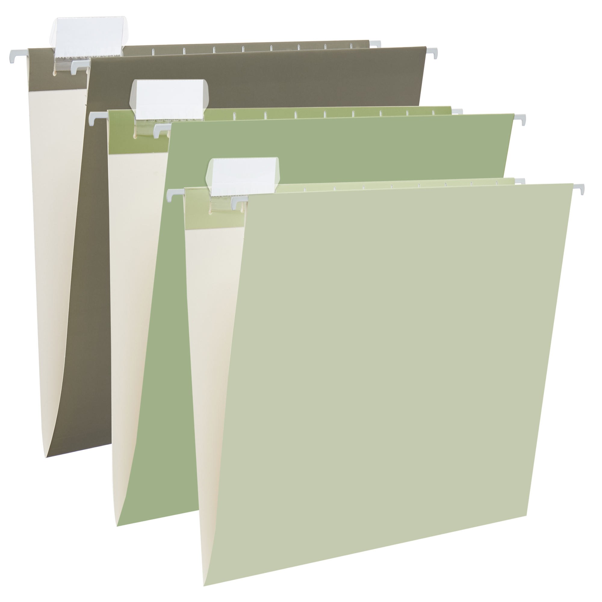 Y YOMA 6 Pack Gradient Hanging File Folders Letter Size Decorative Hanging Folder Pretty File Folder Organizer for Filing Cabinet Office Home with 1/5-Cut Adjustable Tabs, Leaf Green