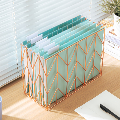 Y YOMA 6 Pack Gradient Hanging File Folders Letter Size Decorative Hanging Folder Pretty File Folder Organizer for Filing Cabinet Office Home with 1/5-Cut Adjustable Tabs, Teal Blue