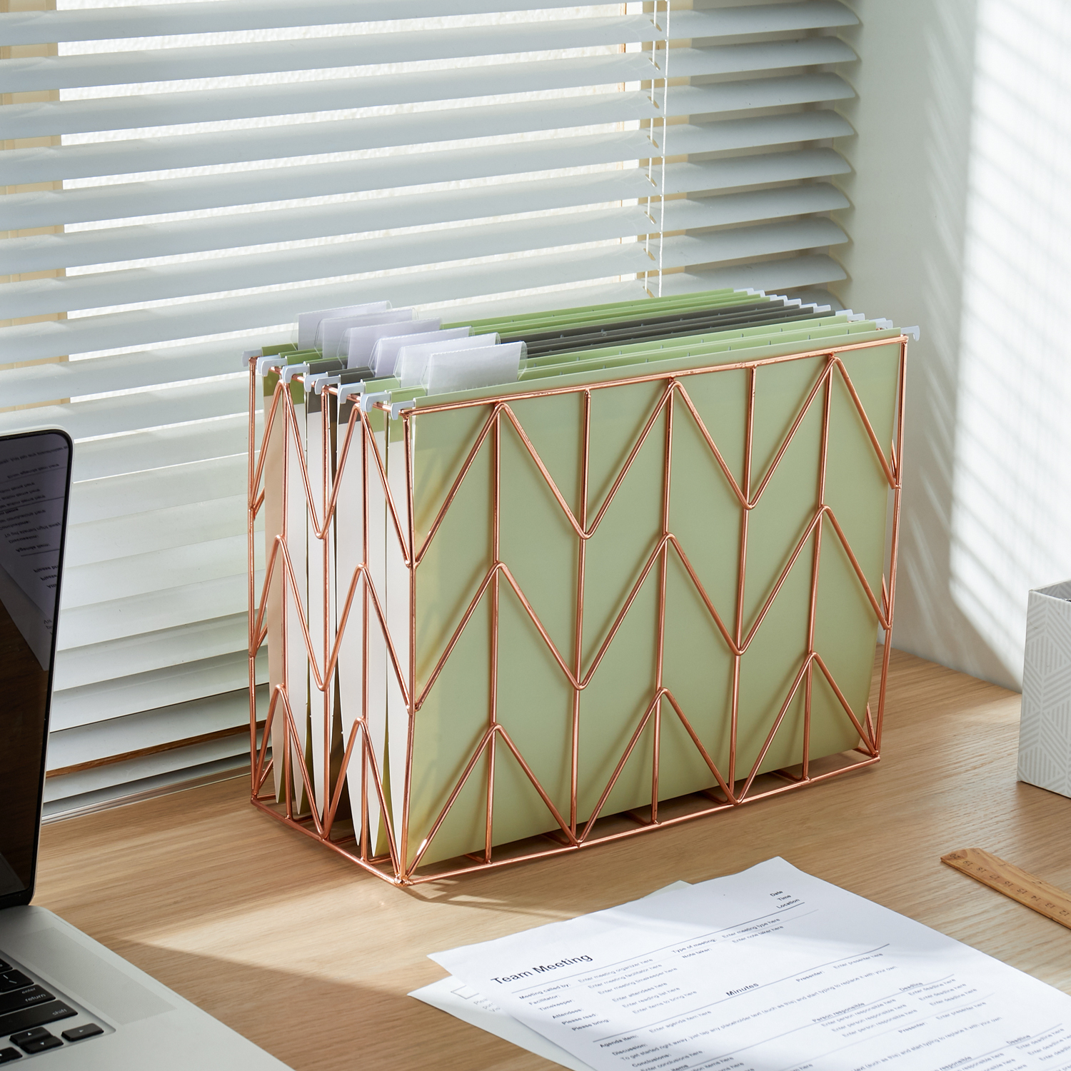 Y YOMA 6 Pack Gradient Hanging File Folders Letter Size Decorative Hanging Folder Pretty File Folder Organizer for Filing Cabinet Office Home with 1/5-Cut Adjustable Tabs, Leaf Green