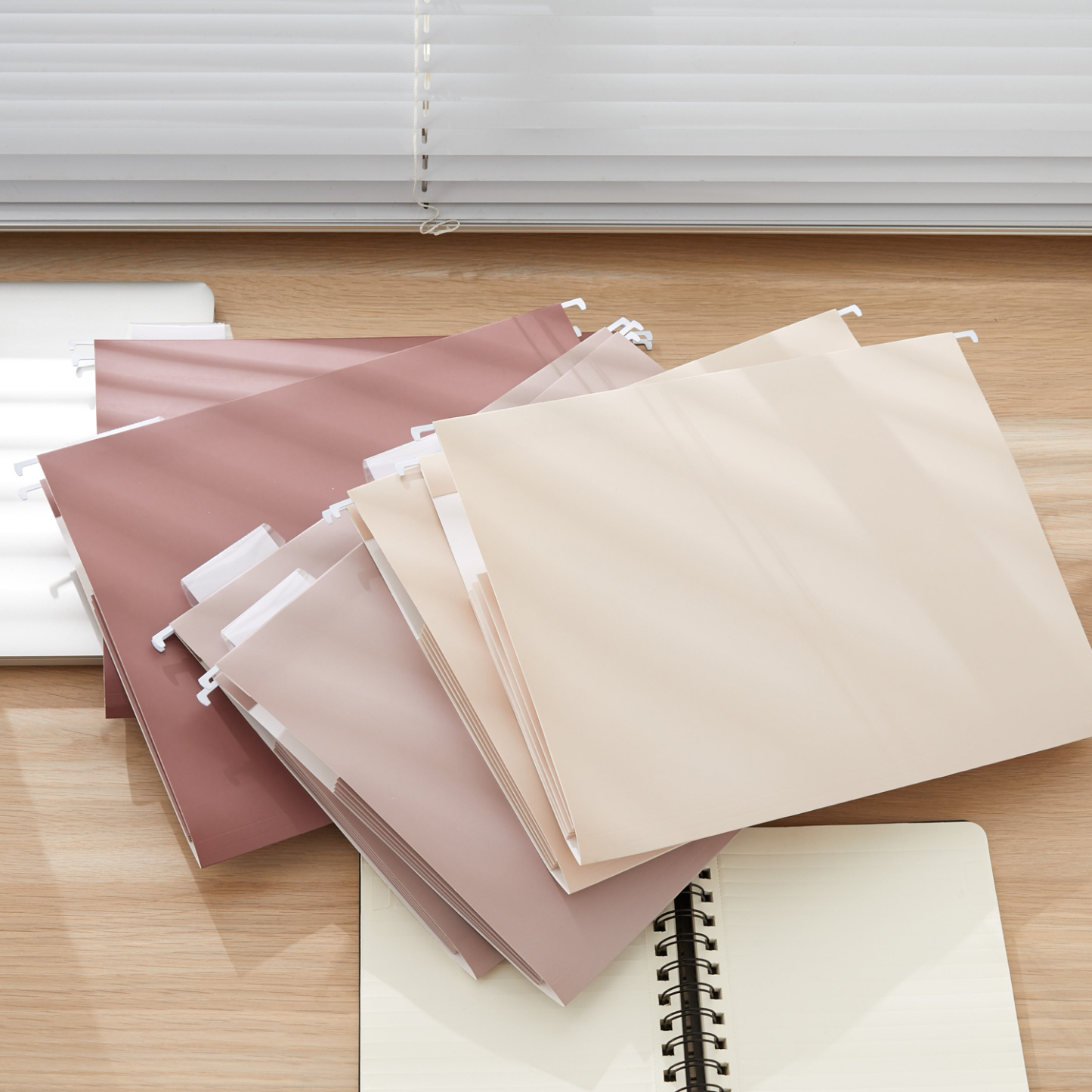 Y YOMA 6 Pack Extra Capacity Hanging File Folders Letter Size Accordion Decorative File Folder Cute Colored Hanging Folder Organizer for Office Home with 1/5-Cut Adjustable Tabs, Mocha Color