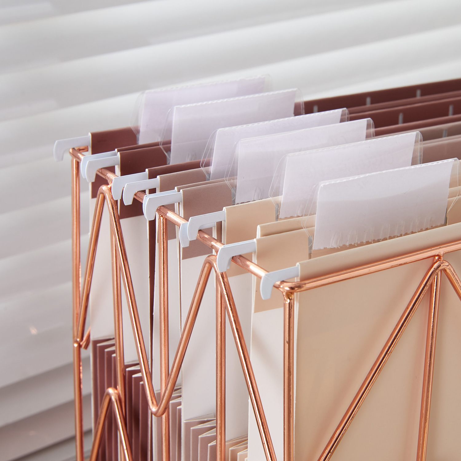 Y YOMA 6 Pack Extra Capacity Hanging File Folders Letter Size Accordion Decorative File Folder Cute Colored Hanging Folder Organizer for Office Home with 1/5-Cut Adjustable Tabs, Mocha Color