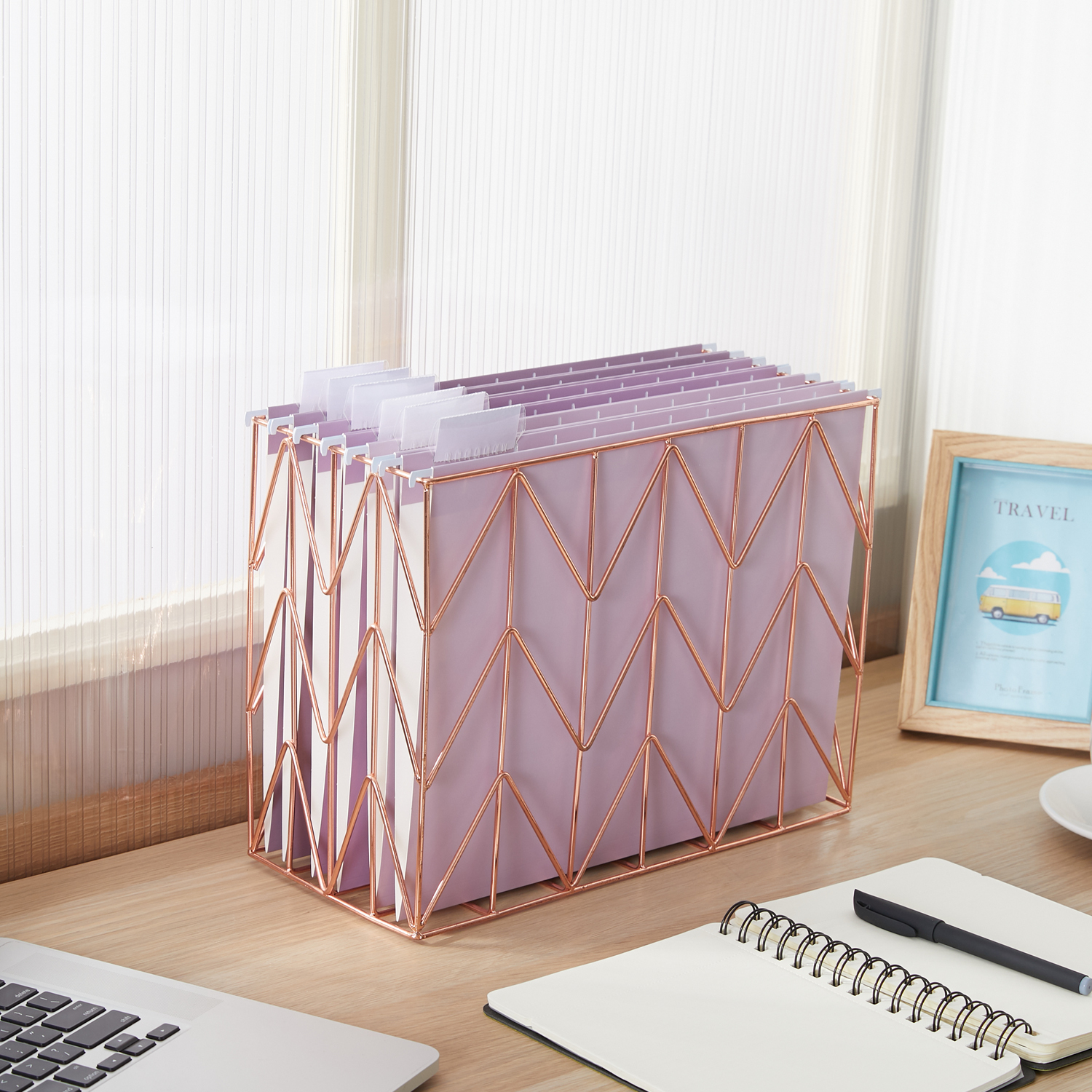 Y YOMA 6 Pack Gradient Hanging File Folders Letter Size Decorative Hanging Folder Pretty File Folder Organizer for Filing Cabinet Office Home with 1/5-Cut Adjustable Tabs, Dusty Purple