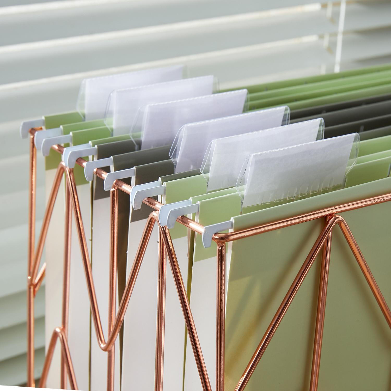 Y YOMA 6 Pack Gradient Hanging File Folders Letter Size Decorative Hanging Folder Pretty File Folder Organizer for Filing Cabinet Office Home with 1/5-Cut Adjustable Tabs, Leaf Green