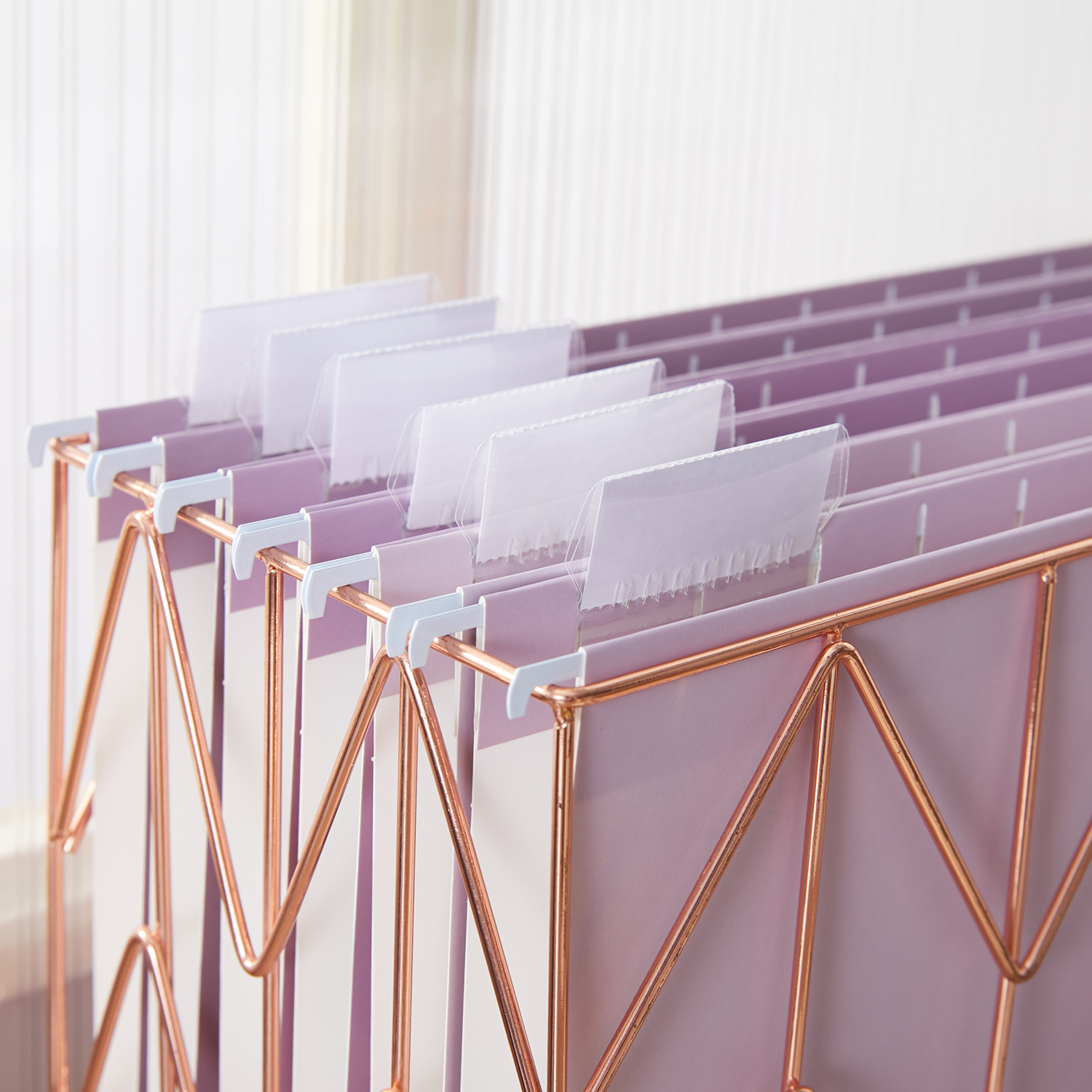 Y YOMA 6 Pack Gradient Hanging File Folders Letter Size Decorative Hanging Folder Pretty File Folder Organizer for Filing Cabinet Office Home with 1/5-Cut Adjustable Tabs, Dusty Purple