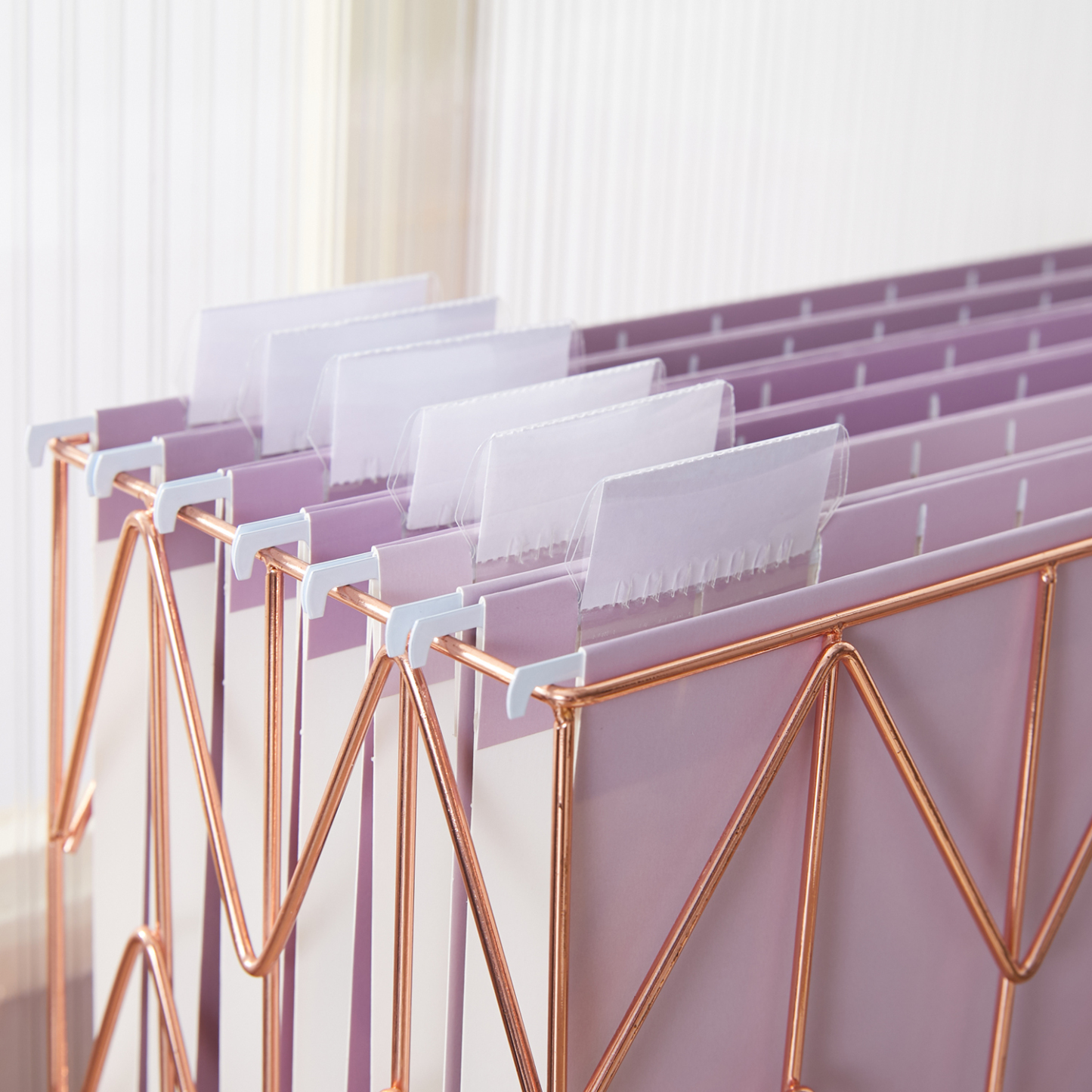 Y YOMA 6 Pack Gradient Hanging File Folders Letter Size Decorative Hanging Folder Pretty File Folder Organizer for Filing Cabinet Office Home with 1/5-Cut Adjustable Tabs, Dusty Purple