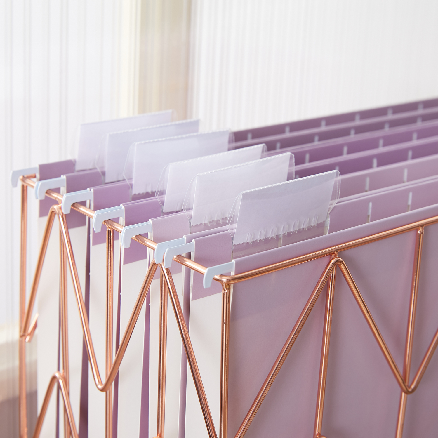 Y YOMA 6 Pack Gradient Hanging File Folders Letter Size Decorative Hanging Folder Pretty File Folder Organizer for Filing Cabinet Office Home with 1/5-Cut Adjustable Tabs, Dusty Purple