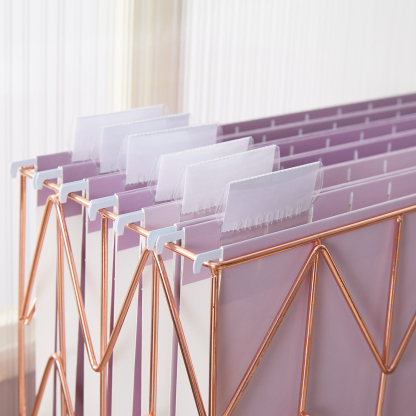 Y YOMA 6 Pack Gradient Hanging File Folders Letter Size Decorative Hanging Folder Pretty File Folder Organizer for Filing Cabinet Office Home with 1/5-Cut Adjustable Tabs, Dusty Purple