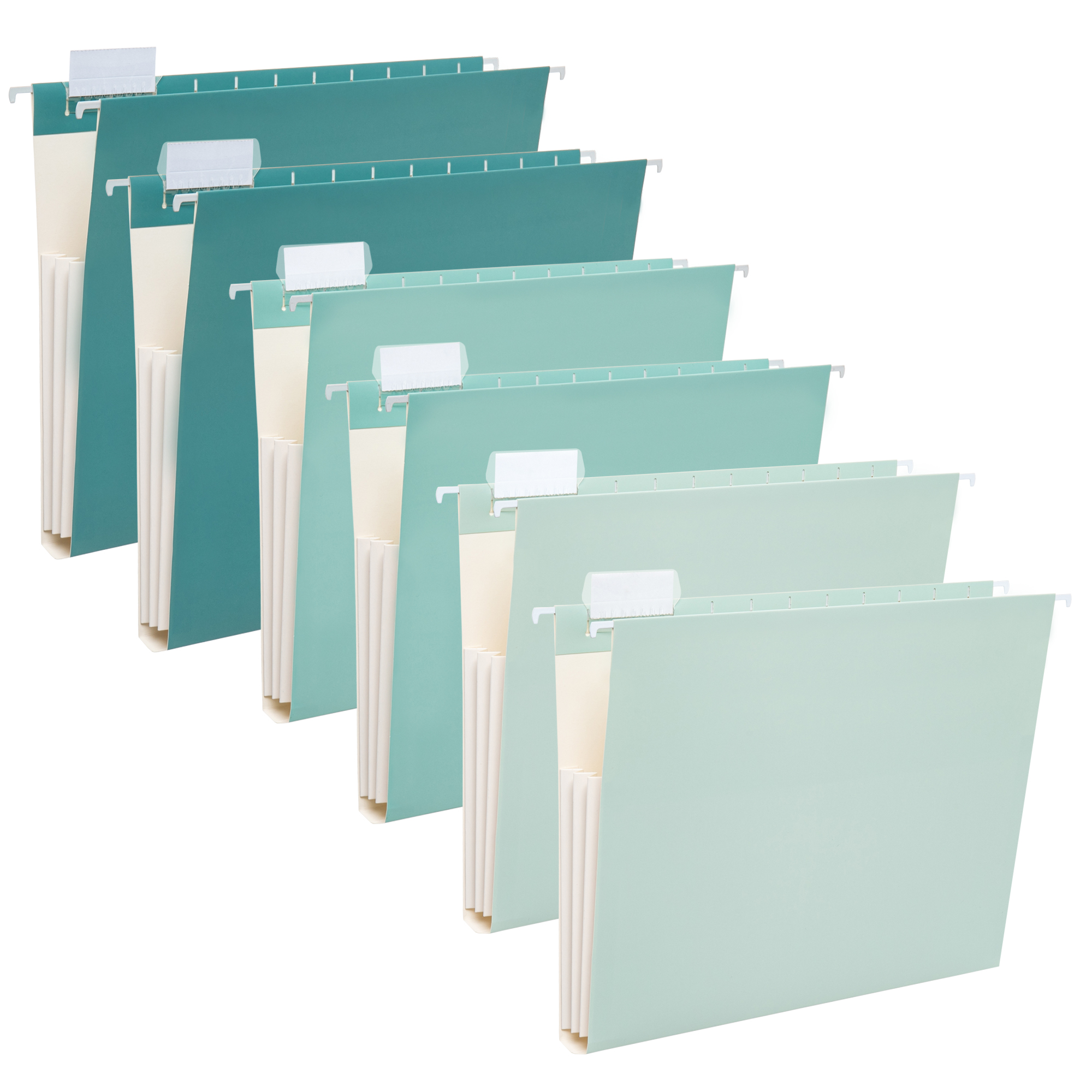 Y YOMA 6 Pack Extra Capacity Hanging File Folders Letter Size Accordion Decorative File Folder Cute Colored Hanging Folder Organizer for Office Home with 1/5-Cut Adjustable Tabs, Mocha Color