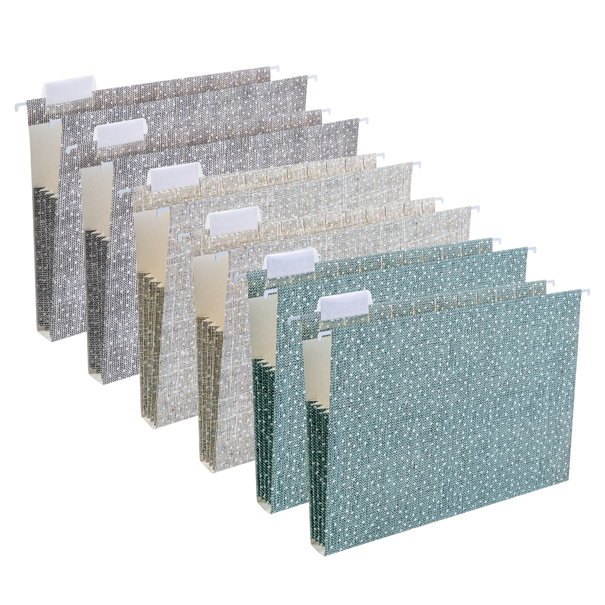 Y YOMA 6 Pack Extra Capacity Hanging File Folders Letter Size Accordion Decorative File Folder Cute Colored Hanging Folder Organizer for Office Home with 1/5-Cut Adjustable Tabs, Mocha Color