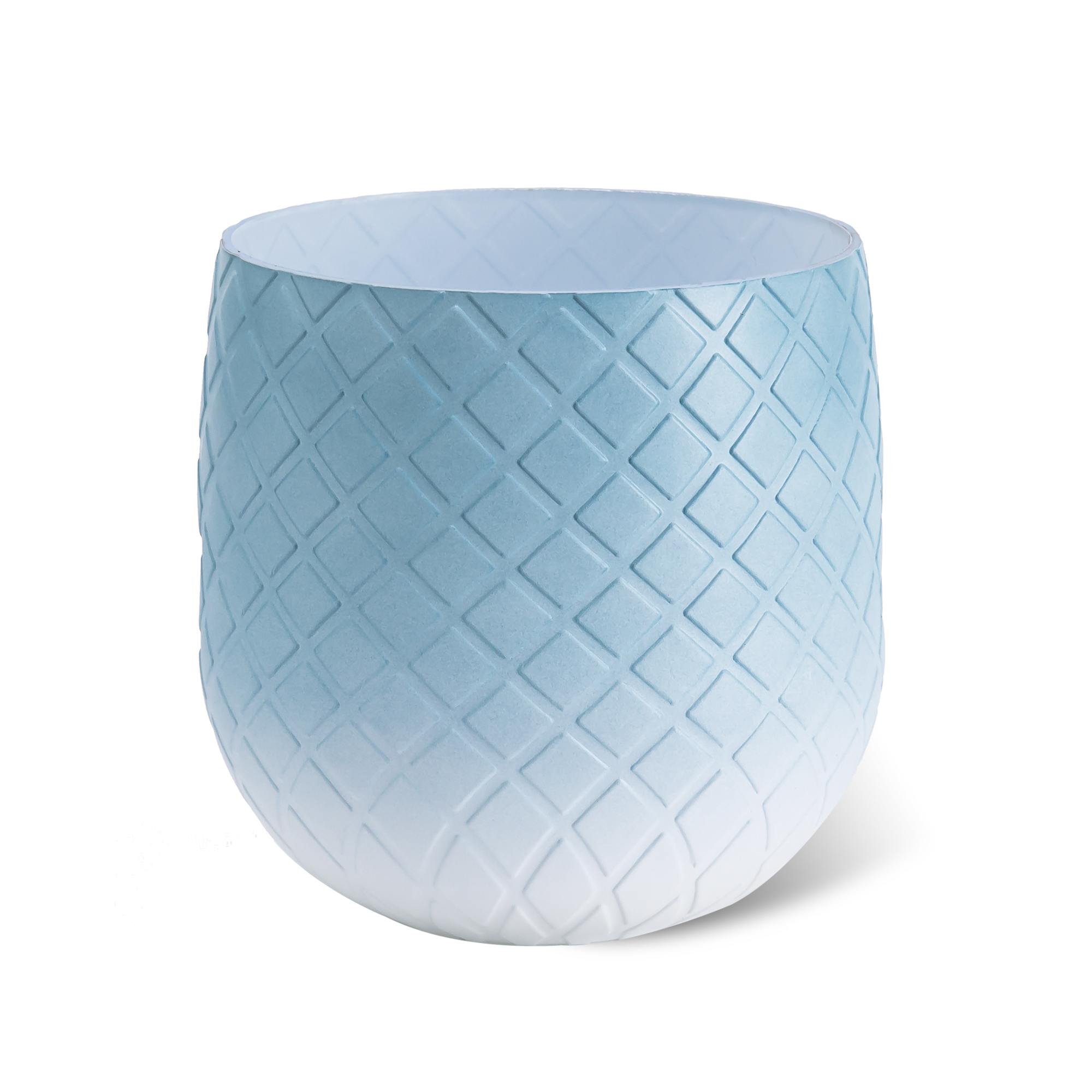 Y YOMA 1 Pack Pen Holder for Desk Cute Plastic Pencil Cup Pen Container Square Organizer Modern Aesthetic Design Desktop Storage Solution for Pens, Pencils, Marker, Makeup Brush, Gradient Blue