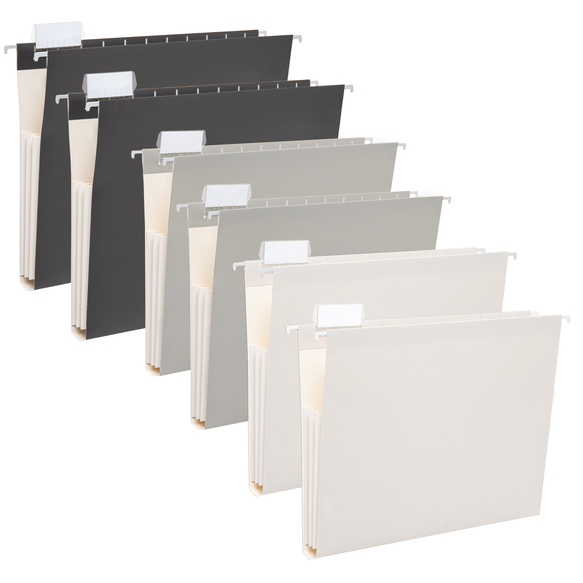 Y YOMA 6 Pack Extra Capacity Hanging File Folders Letter Size Accordion Decorative File Folder Cute Colored Hanging Folder Organizer for Office Home with 1/5-Cut Adjustable Tabs, Mocha Color
