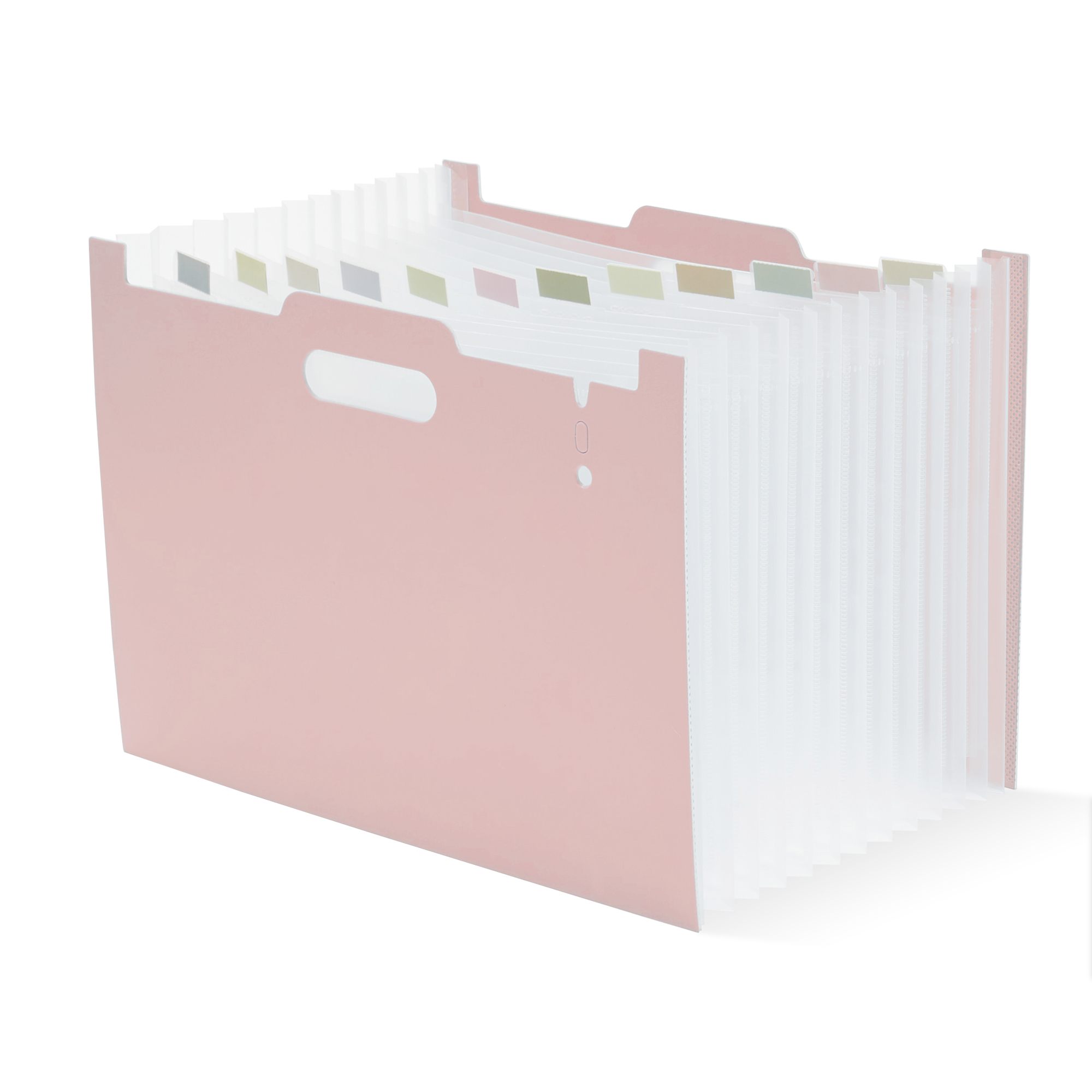 Y YOMA 2 Pack Accordion File Organizer with Handle 12 Pockets Expanding File Folder with Removable Tabs for A4 Letter Size Paper Portable Plastic Filing Organizer Document Bill Receipt Holder, Pink