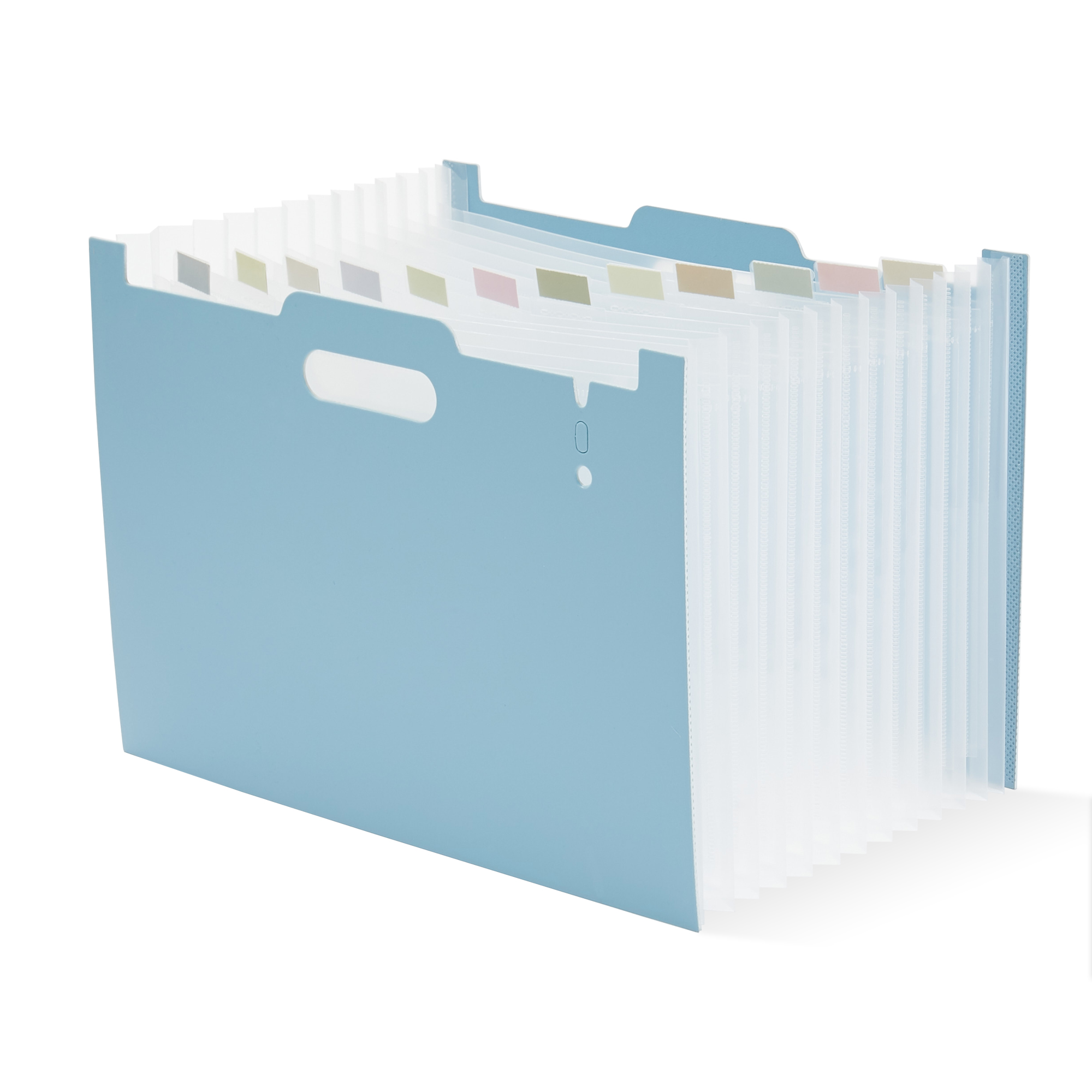 Y YOMA 2 Pack Accordion File Organizer with Handle 12 Pockets Expanding File Folder with Removable Tabs for A4 Letter Size Paper Portable Plastic Filing Organizer Document Bill Receipt Holder, Blue