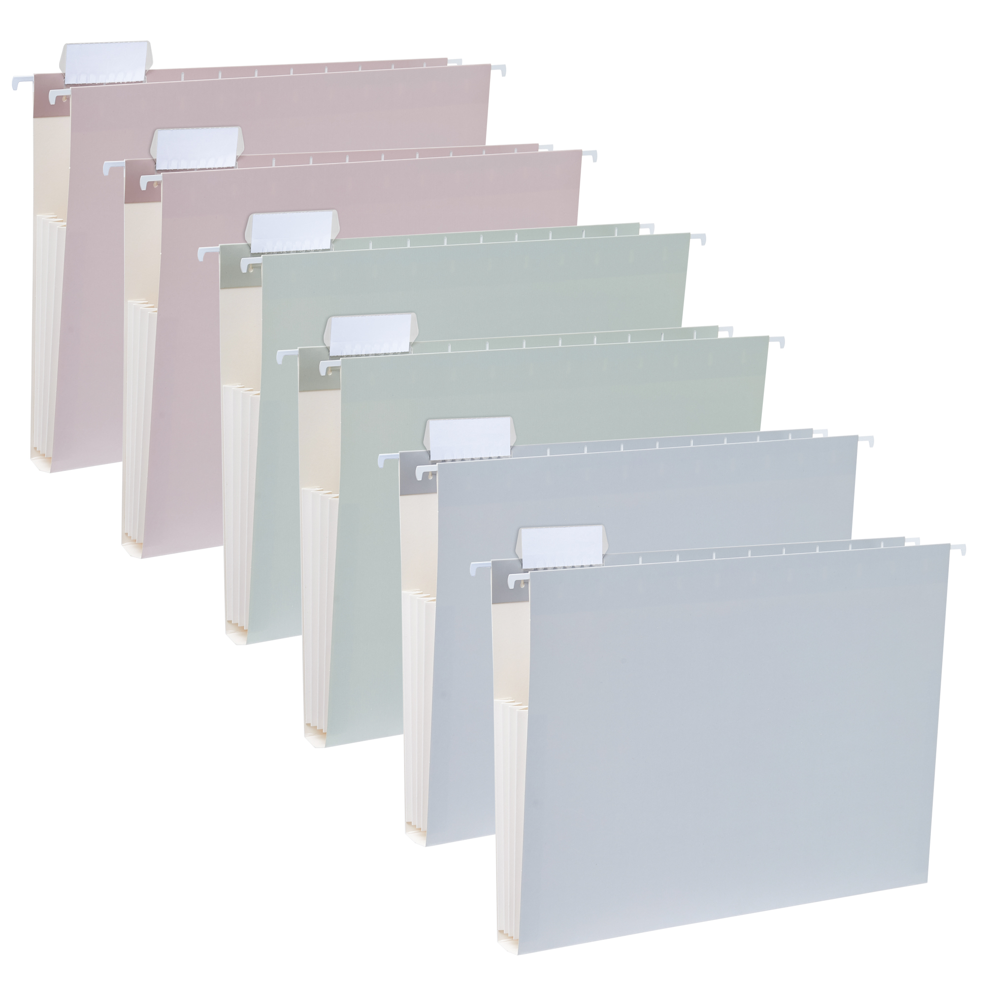 Y YOMA 6 Pack Extra Capacity Hanging File Folders Letter Size Accordion Decorative File Folder Cute Colored Hanging Folder Organizer for Office Home with 1/5-Cut Adjustable Tabs, Mocha Color