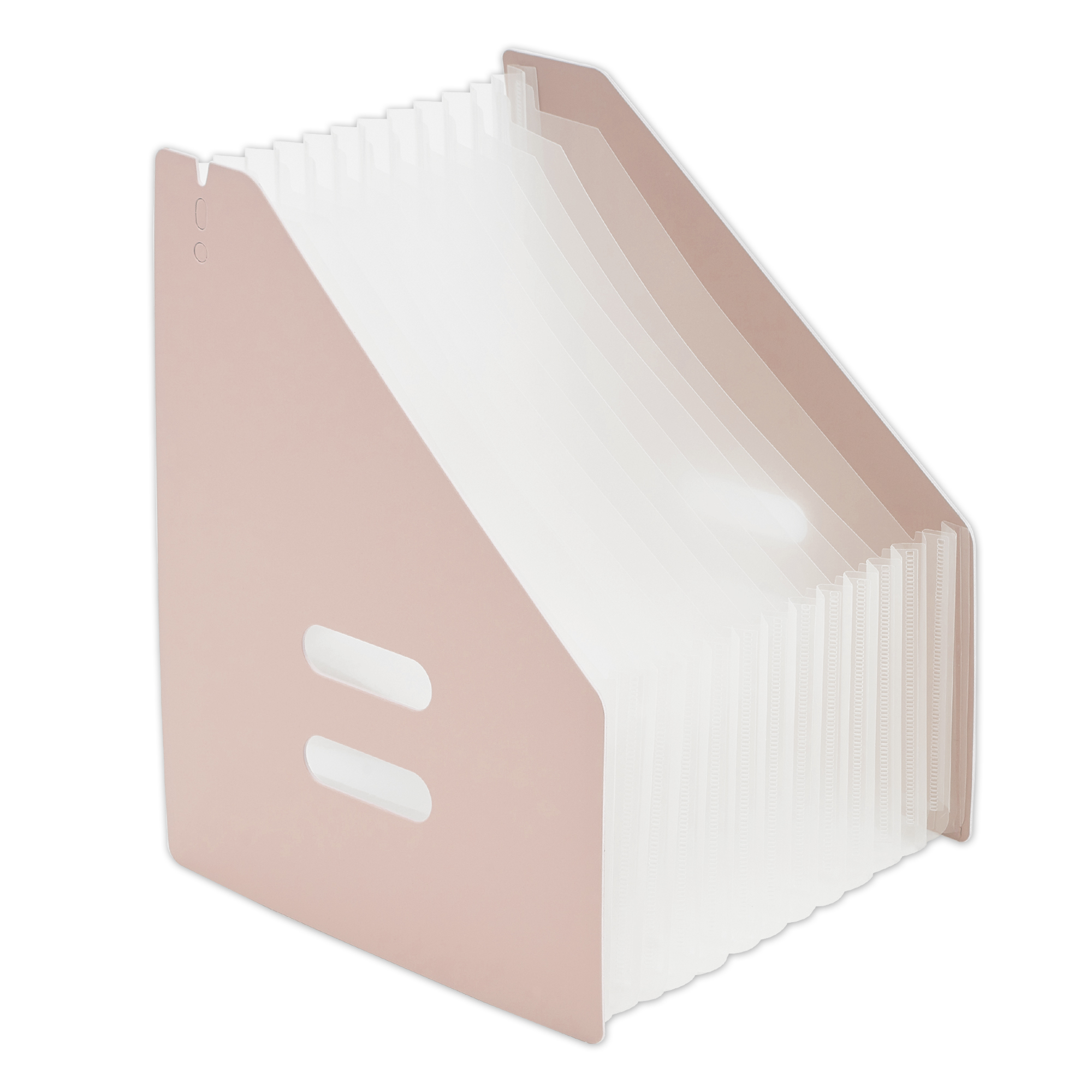 Y YOMA 2 Pack Expanding Magazine Holder with 13 Pockets | Portable Desktop Plastic Self Standing Accordion File Organizer for A4 Letter Size Document Storage Home Office School, Pink