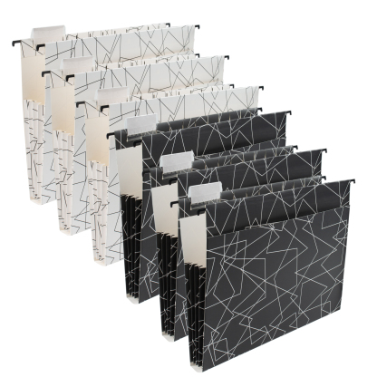 Y YOMA 6 Pack Extra Capacity Hanging File Folders Letter Size Accordion Decorative File Folder Cute Colored Hanging Folder Organizer for Office Home with 1/5-Cut Adjustable Tabs, Mocha Color