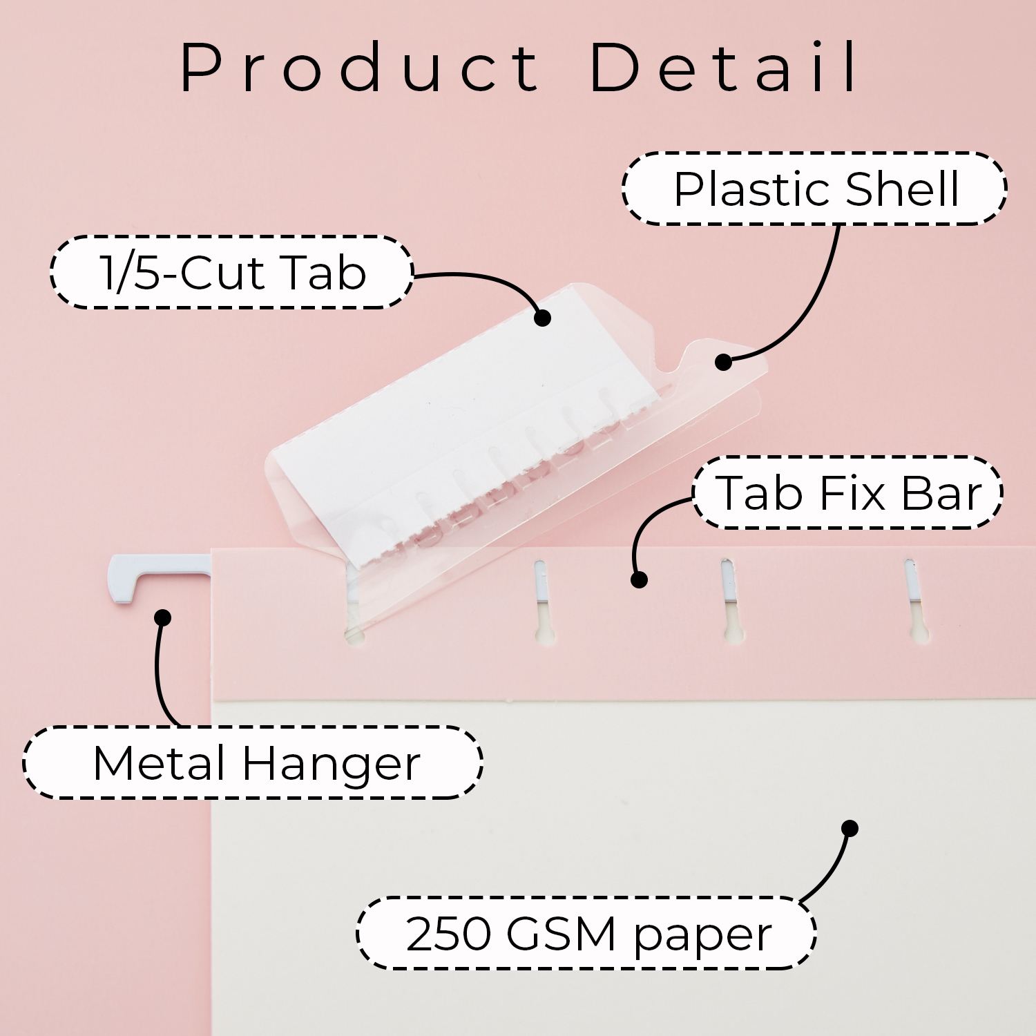 Y YOMA 6 Pack Gradient Hanging File Folders Letter Size Decorative Hanging Folder Pretty File Folder Organizer for Filing Cabinet Office Home with 1/5-Cut Adjustable Tabs, Cute Pink