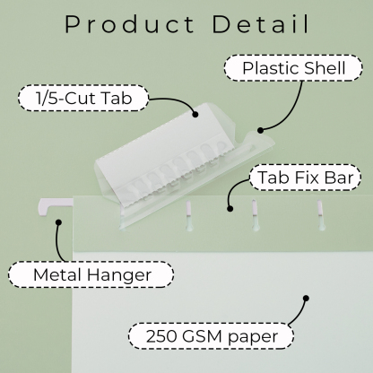 Y YOMA 6 Pack Gradient Hanging File Folders Letter Size Decorative Hanging Folder Pretty File Folder Organizer for Filing Cabinet Office Home with 1/5-Cut Adjustable Tabs, Leaf Green