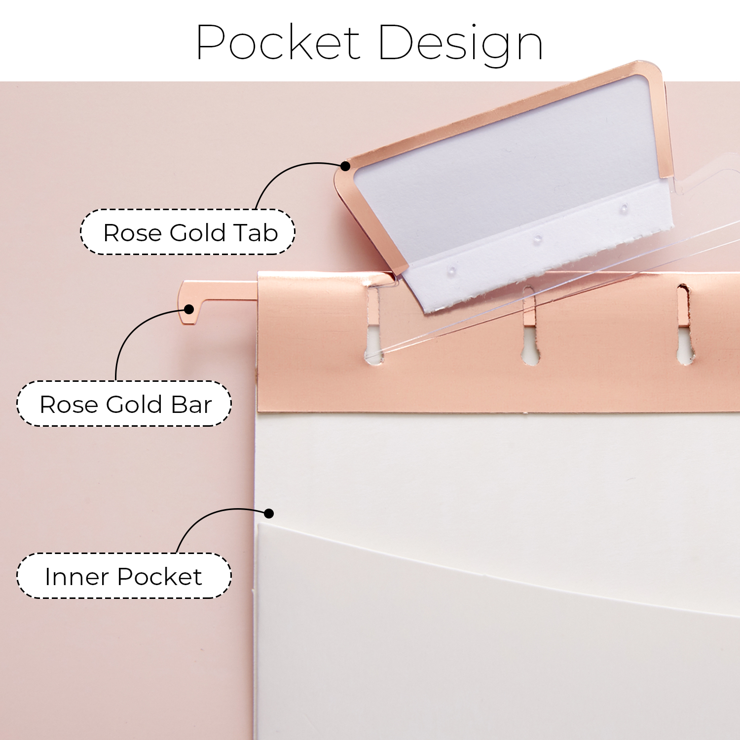 Y YOMA 1 Pack Rose Gold Desktop Hanging File Organizer | 12 Pack Rose Gold Pocket Hanging File Folders with Tabs & Insert | Letter Size Metal File Kit for Desk Home Office, I Shaped