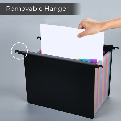 Y YOMA Legal Size - Plastic Expanding Hanging File Folders with 25 Accordion Pockets | Hook Removable Waterproof Extra Capacity for Bulky Files in School Home Office, 1 Pack